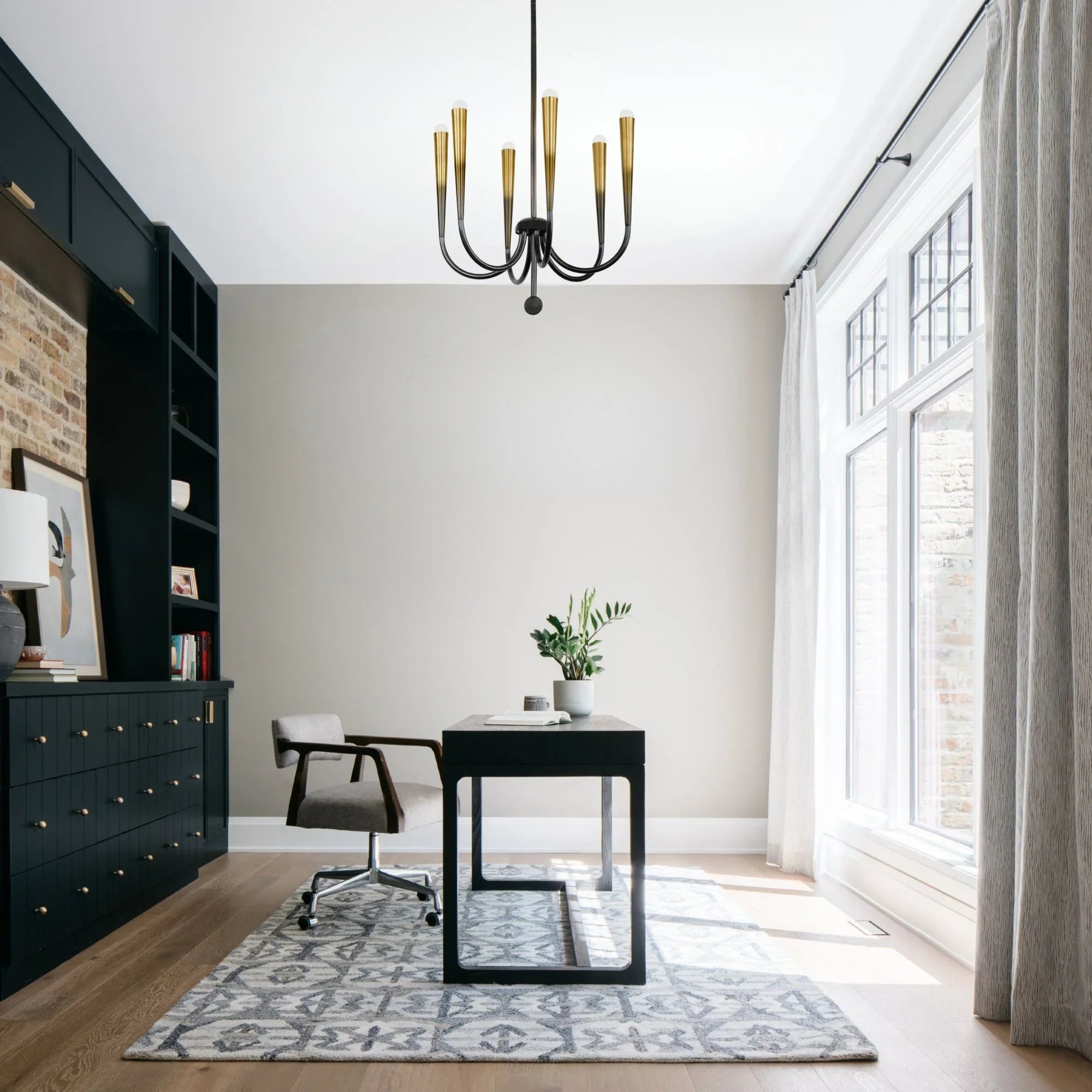 Adley 27" 6-Light Chandelier, Gradient Brass Finish