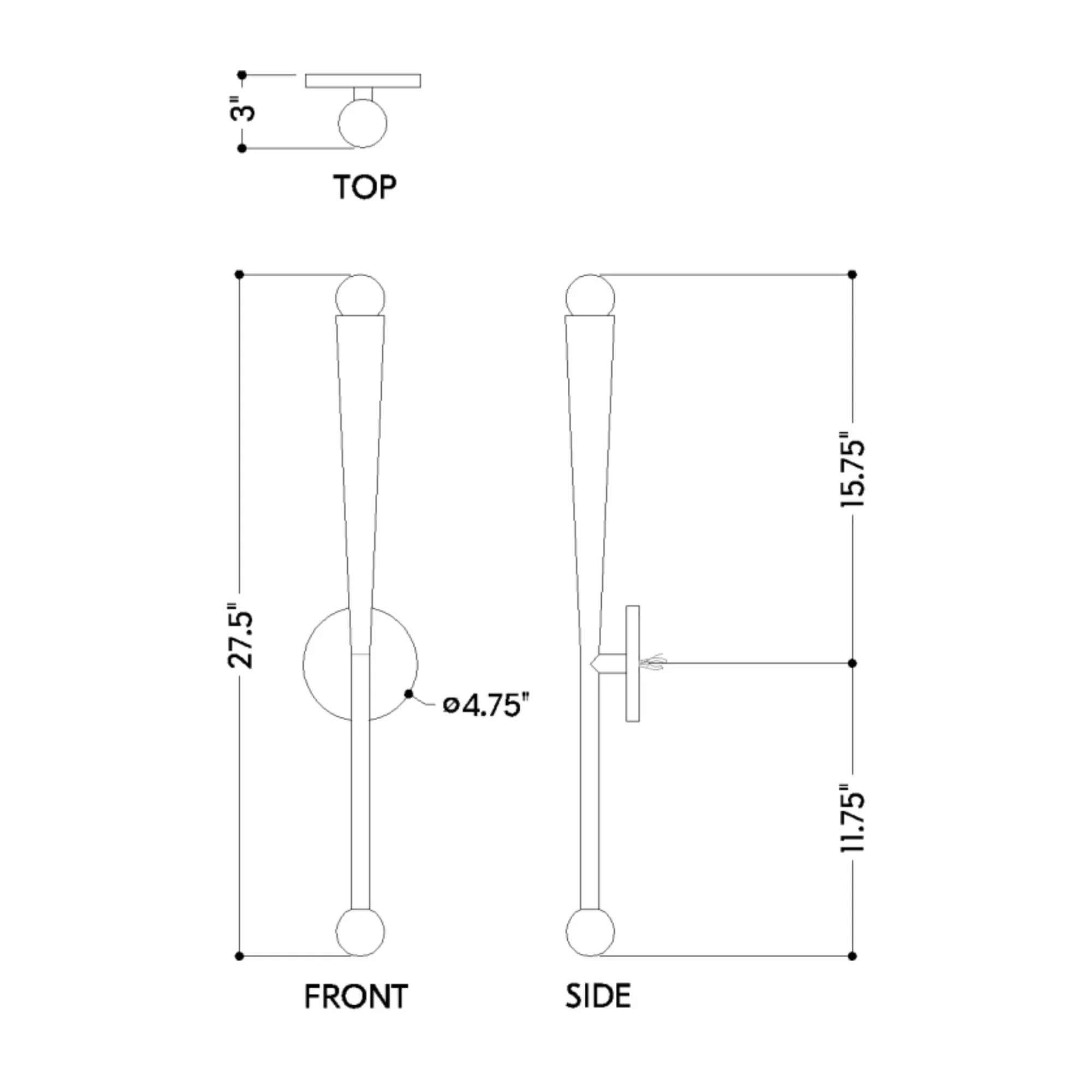 Adley 28" Wall Sconce, Gradient Brass Finish
