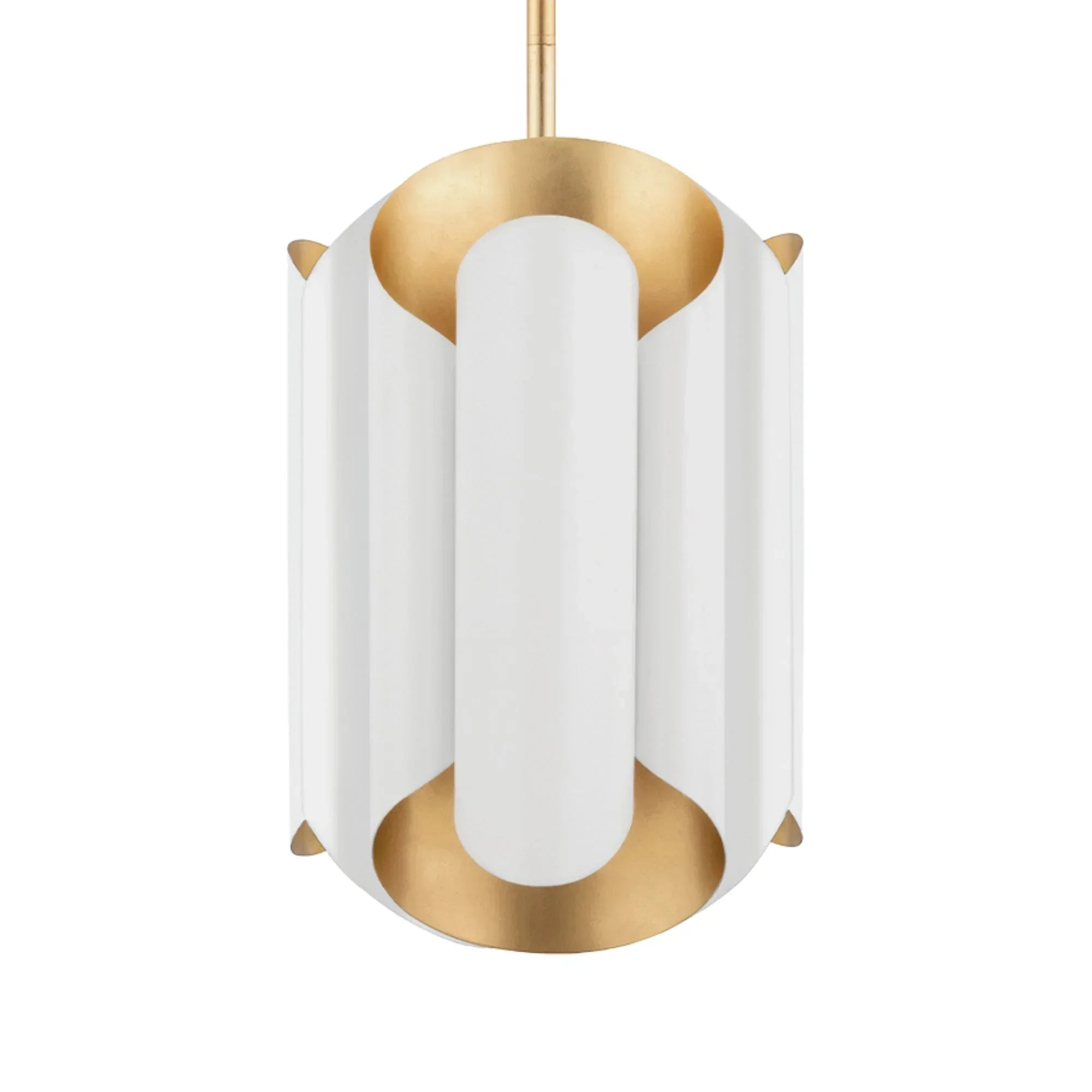 Banks 17" 6-Light Pendant, Gold Leaf/White Finish