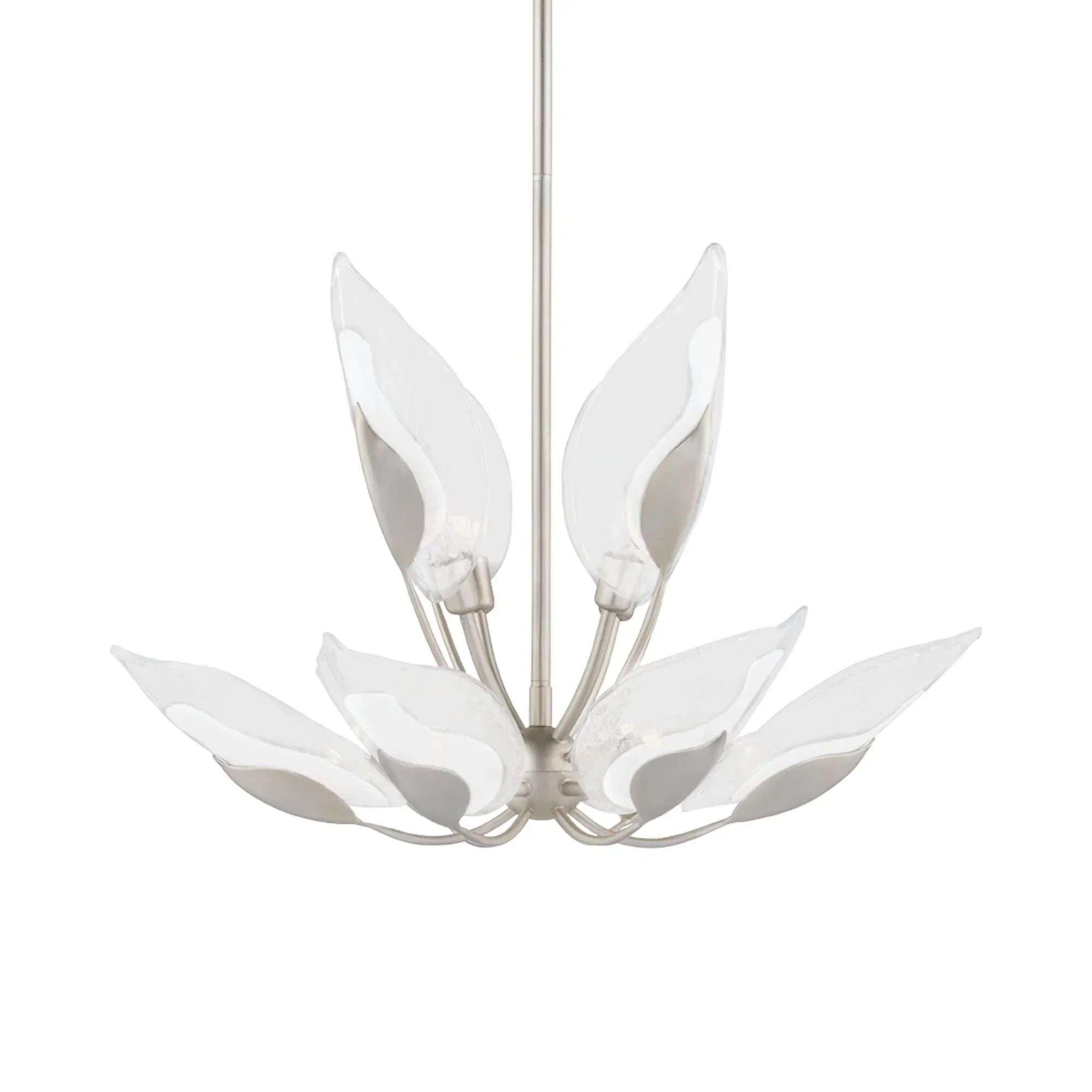 Blossom 29" 10-Light Chandelier, Silver Leaf Finish