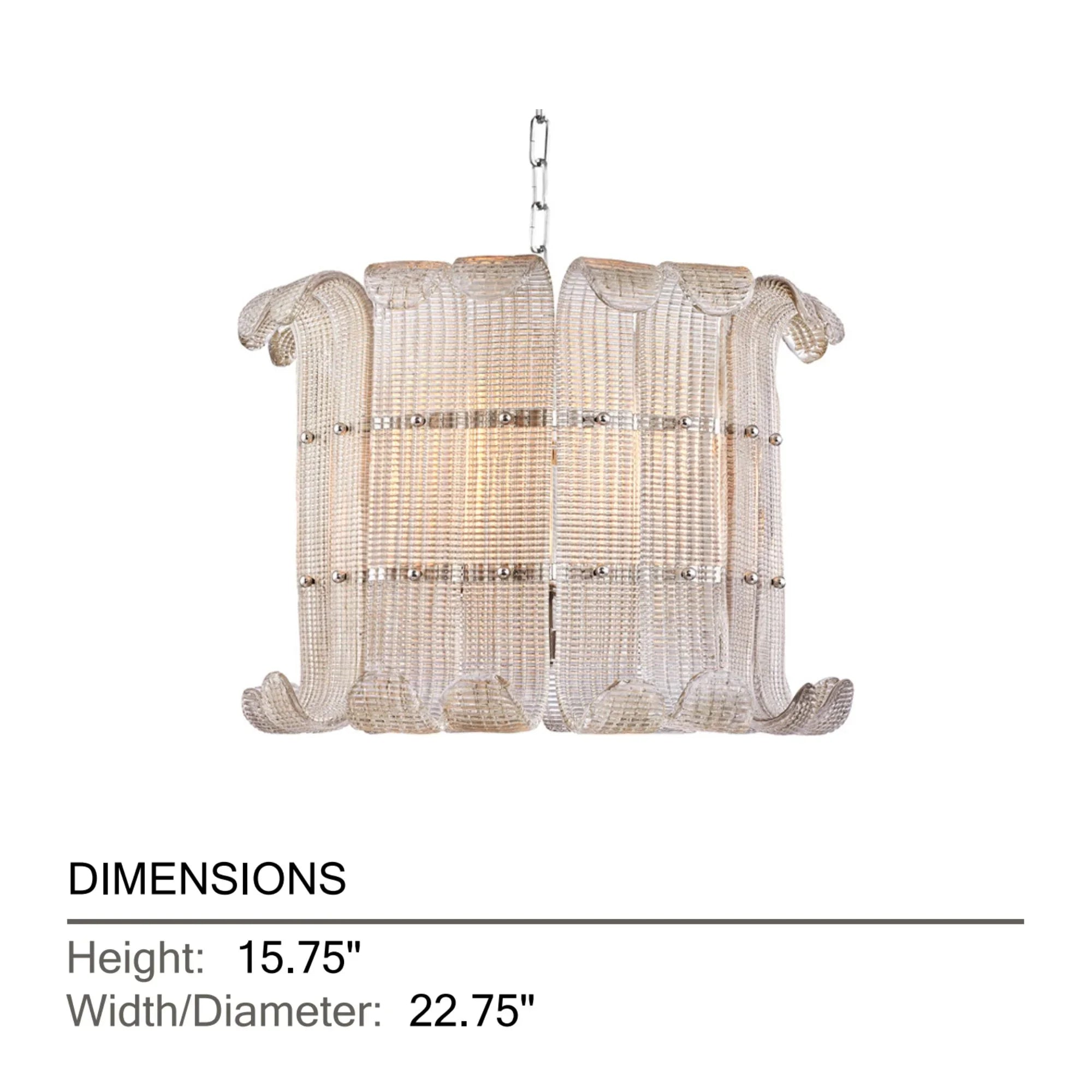 Brasher 23" 8-Light Chandelier, Polished Nickel Finish