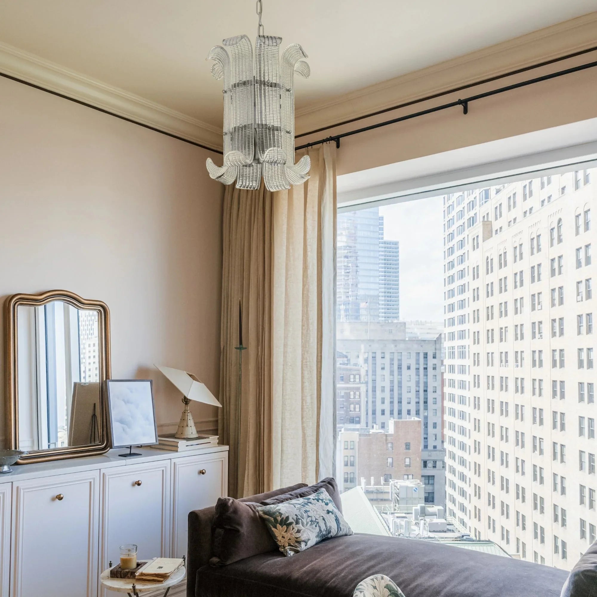 Brasher 16" 4-Light Pendant, Polished Nickel Finish