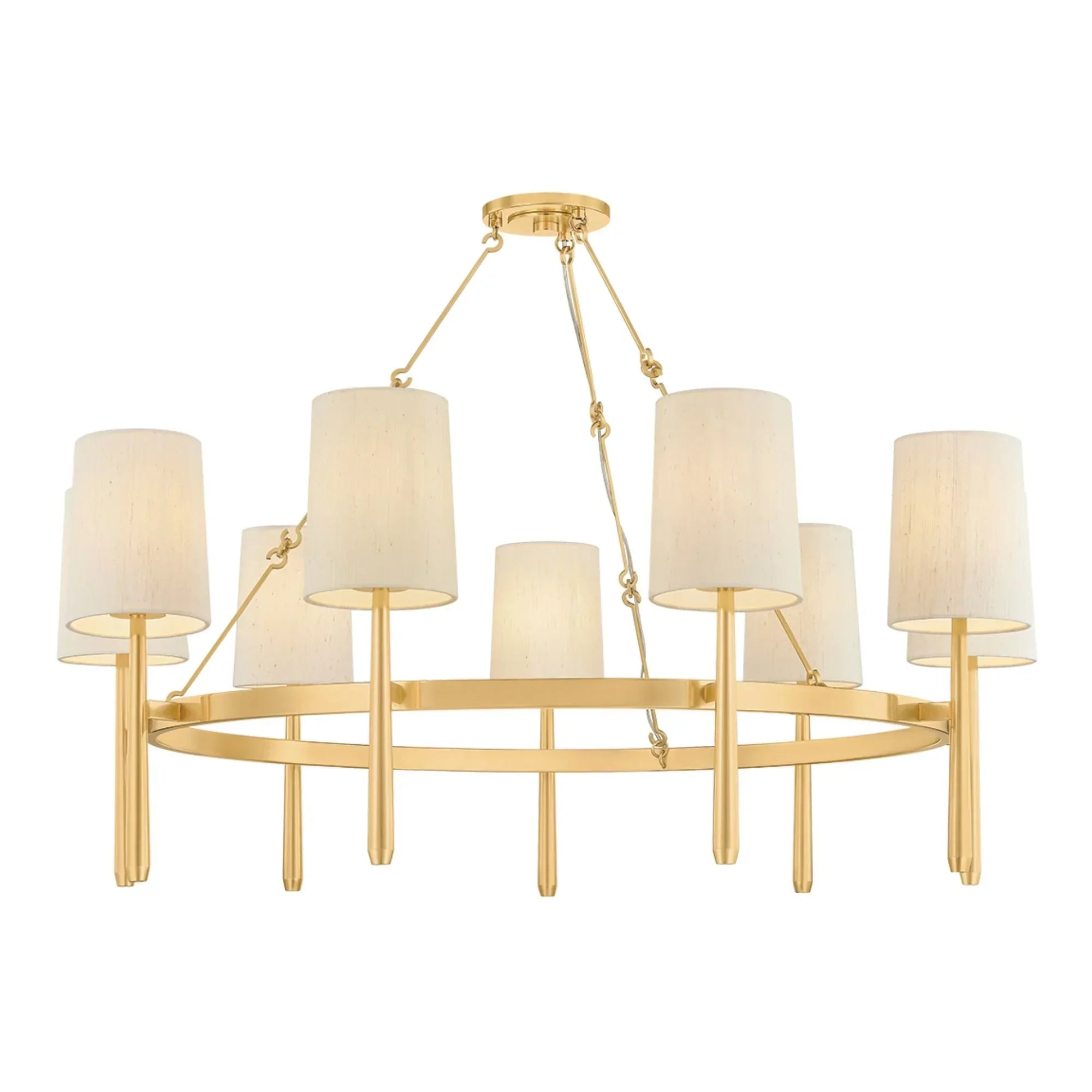 Bridgeton 46" 9-Light Chandelier, Aged Brass Finish