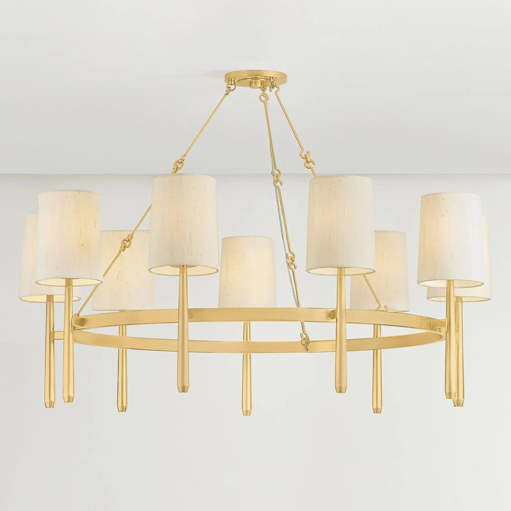 Bridgeton 46" 9-Light Chandelier, Aged Brass Finish