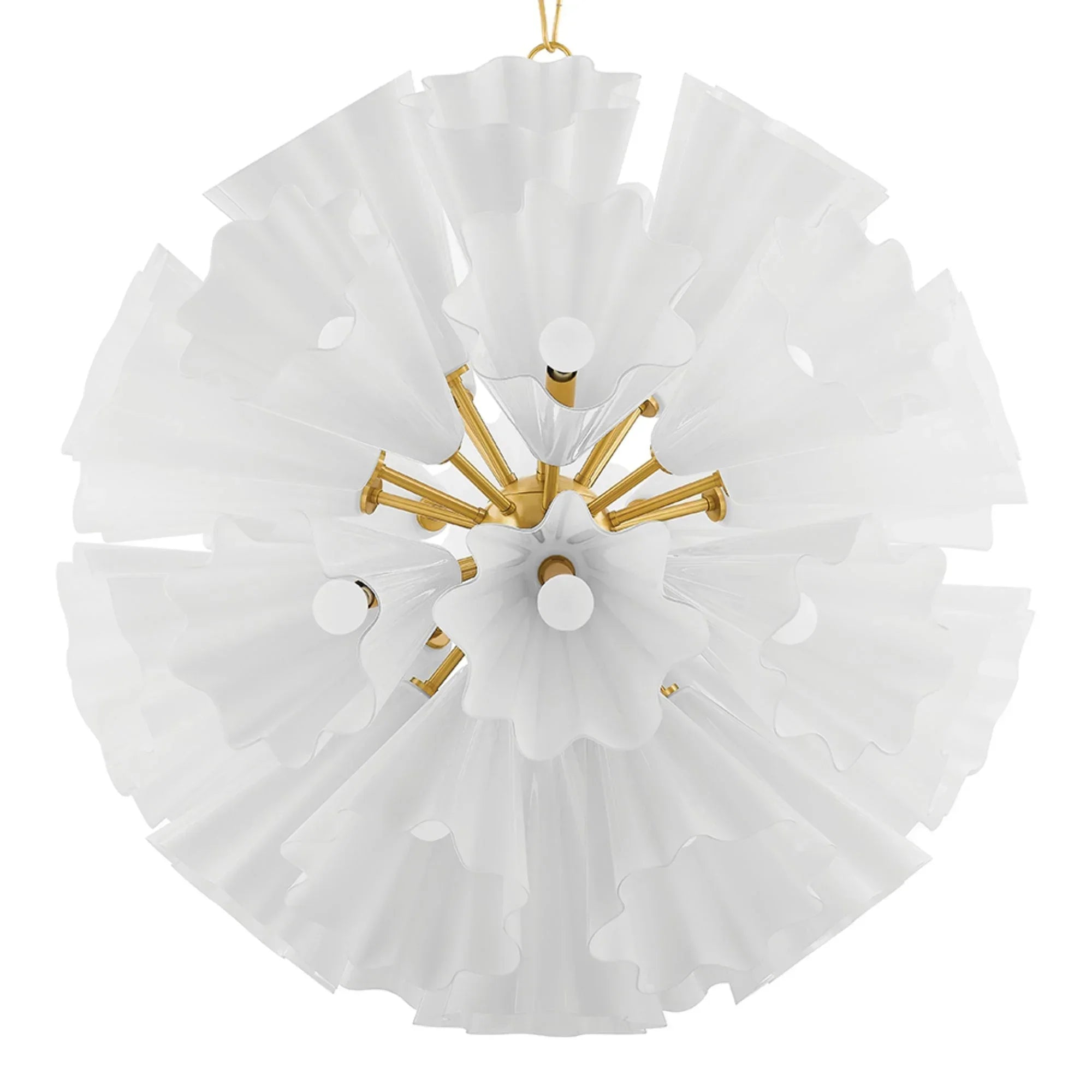 Capri 39" 33-Light Chandelier, Aged Brass Finish