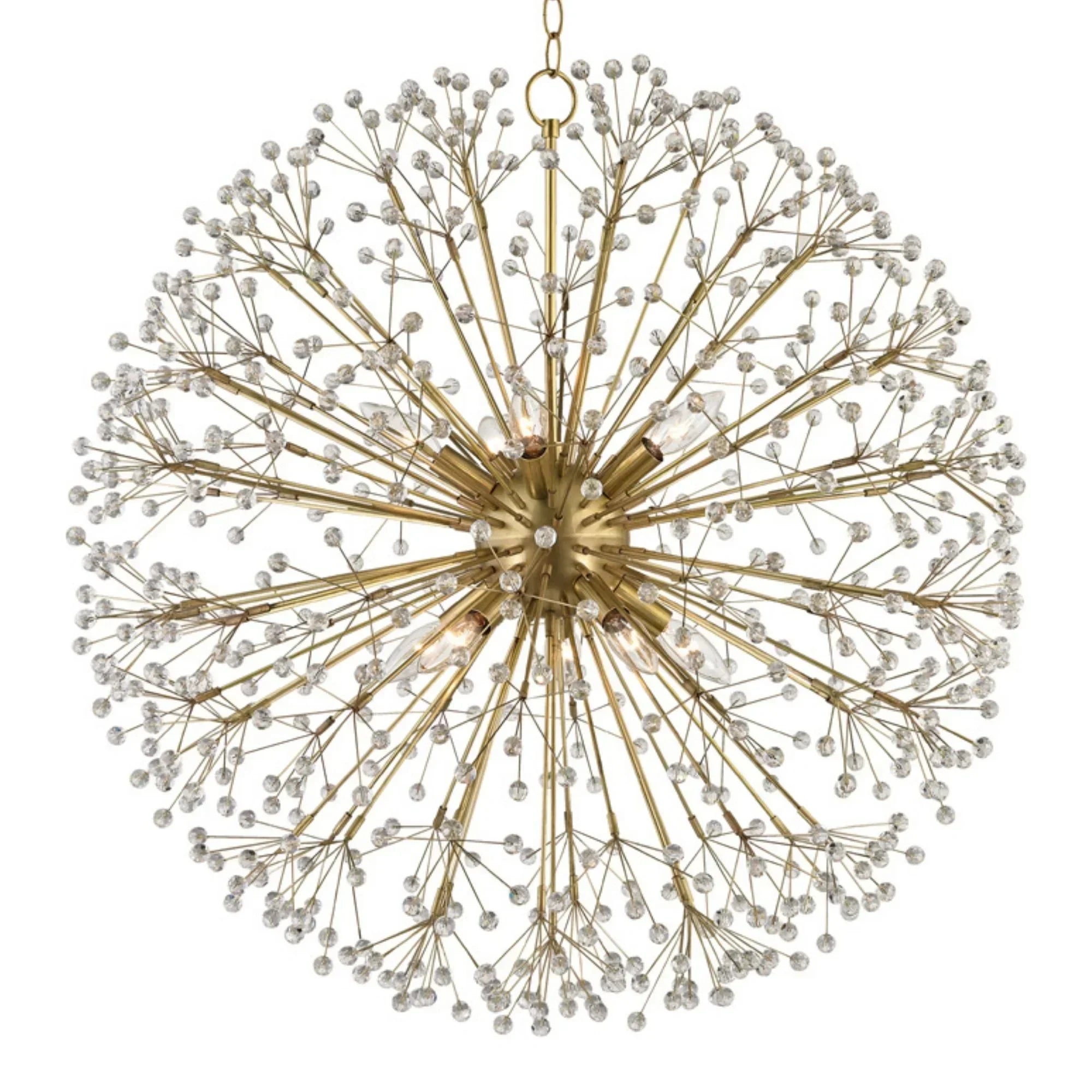Dunkirk 30" 10-Light Chandelier, Aged Brass Finish