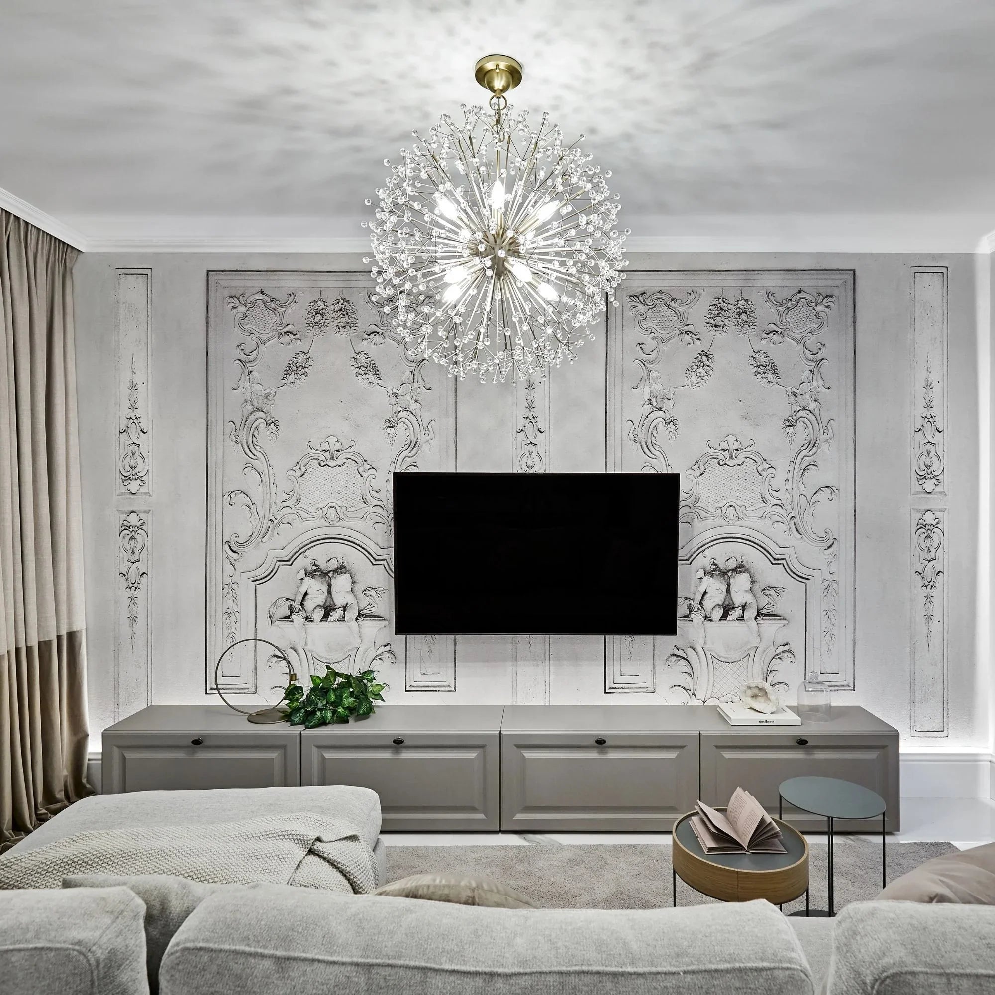 Dunkirk 30" 10-Light Chandelier, Aged Brass Finish