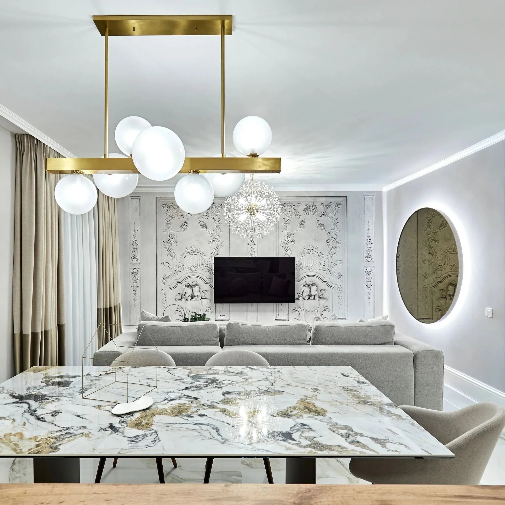 Dunkirk 30" 10-Light Chandelier, Aged Brass Finish