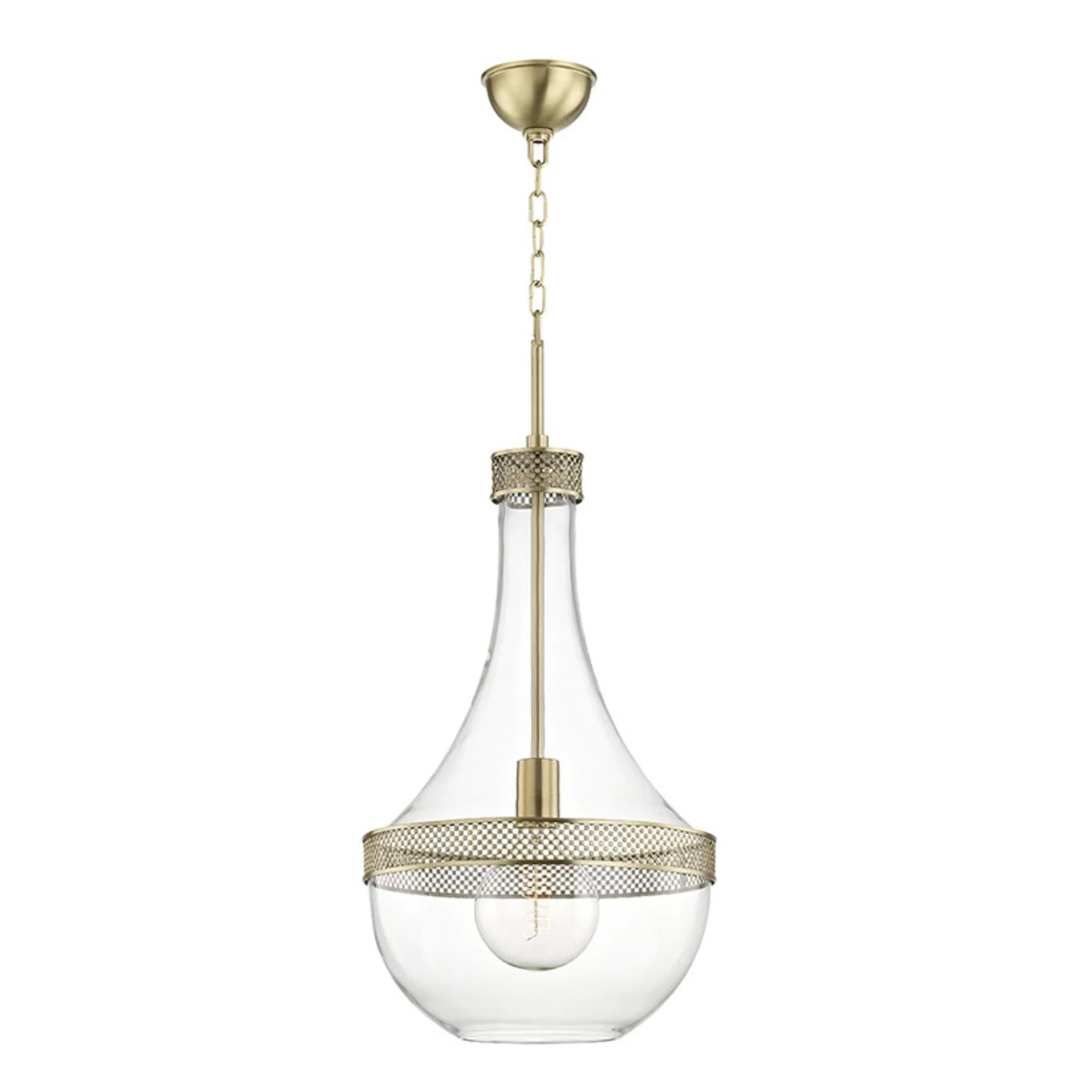 Hagen 14" Pendant, Aged Brass Finish