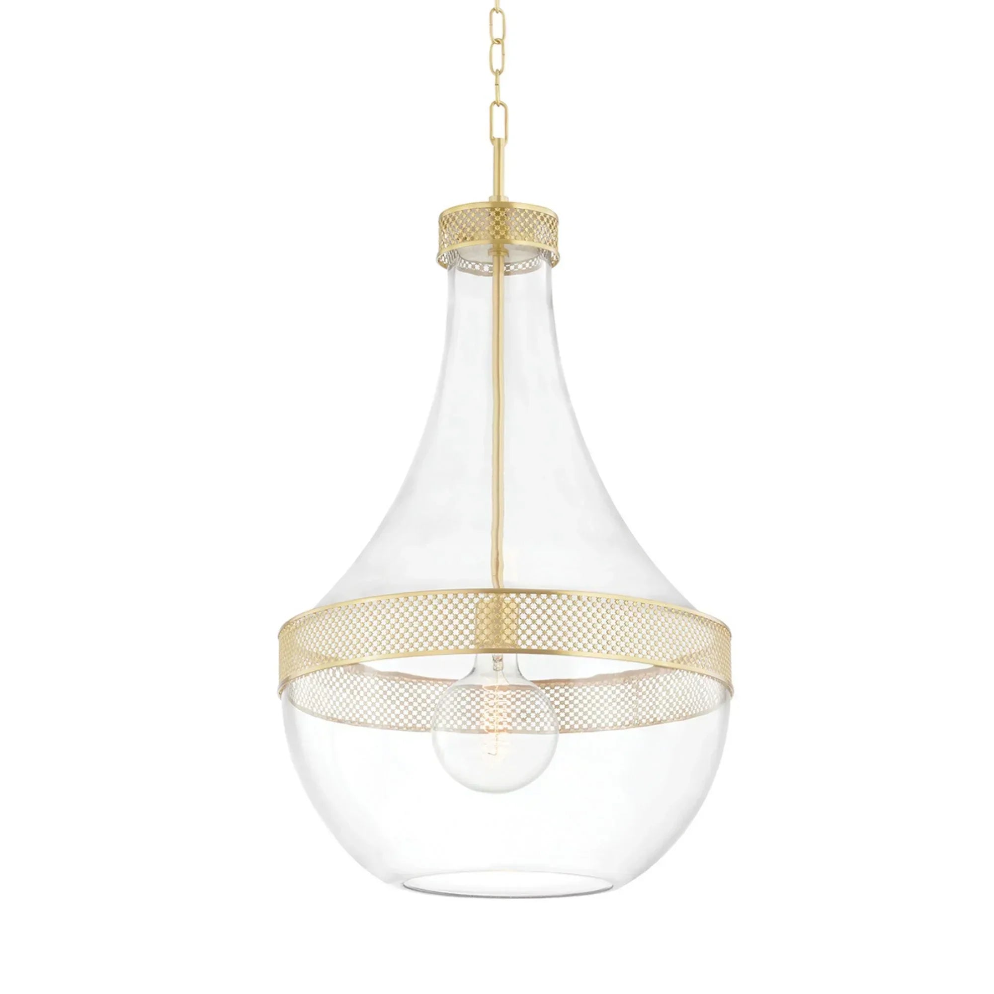 Hagen 17" Pendant, Aged Brass Finish