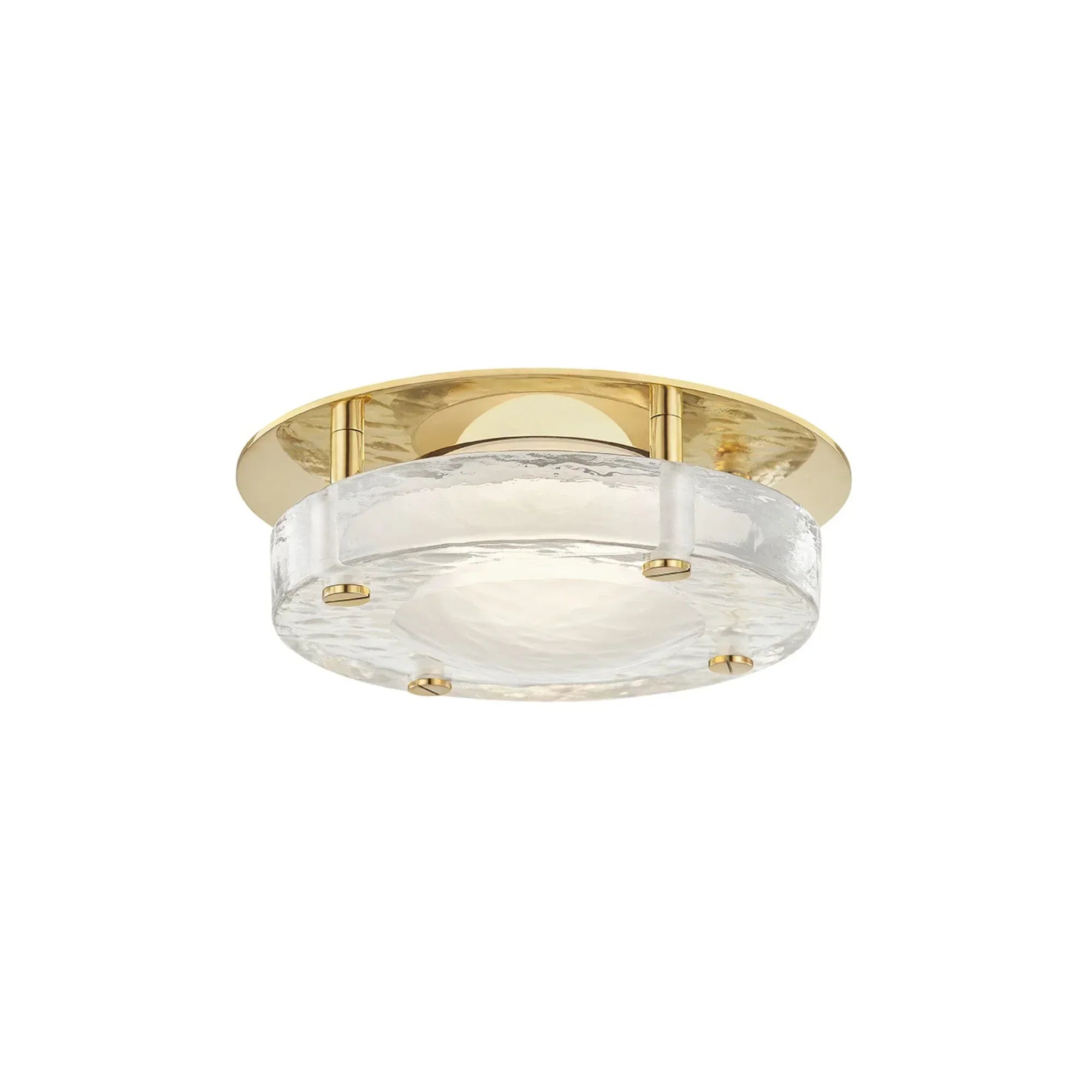 Heath 8" LED Flush Mount, Aged Brass Finish