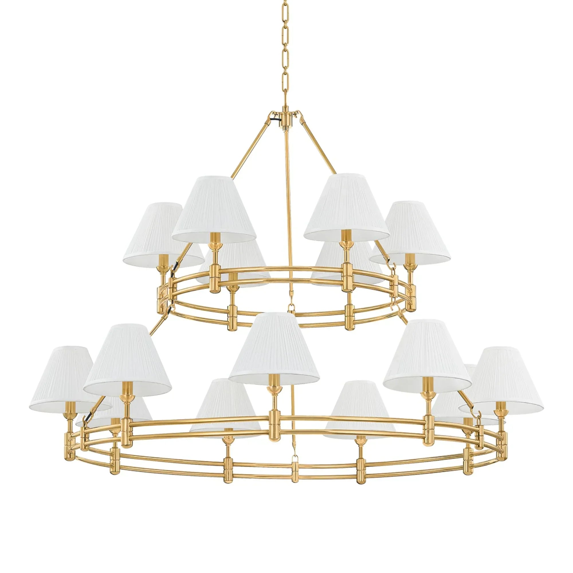 Howard 50" 15-Light Chandelier, Aged Brass Finish