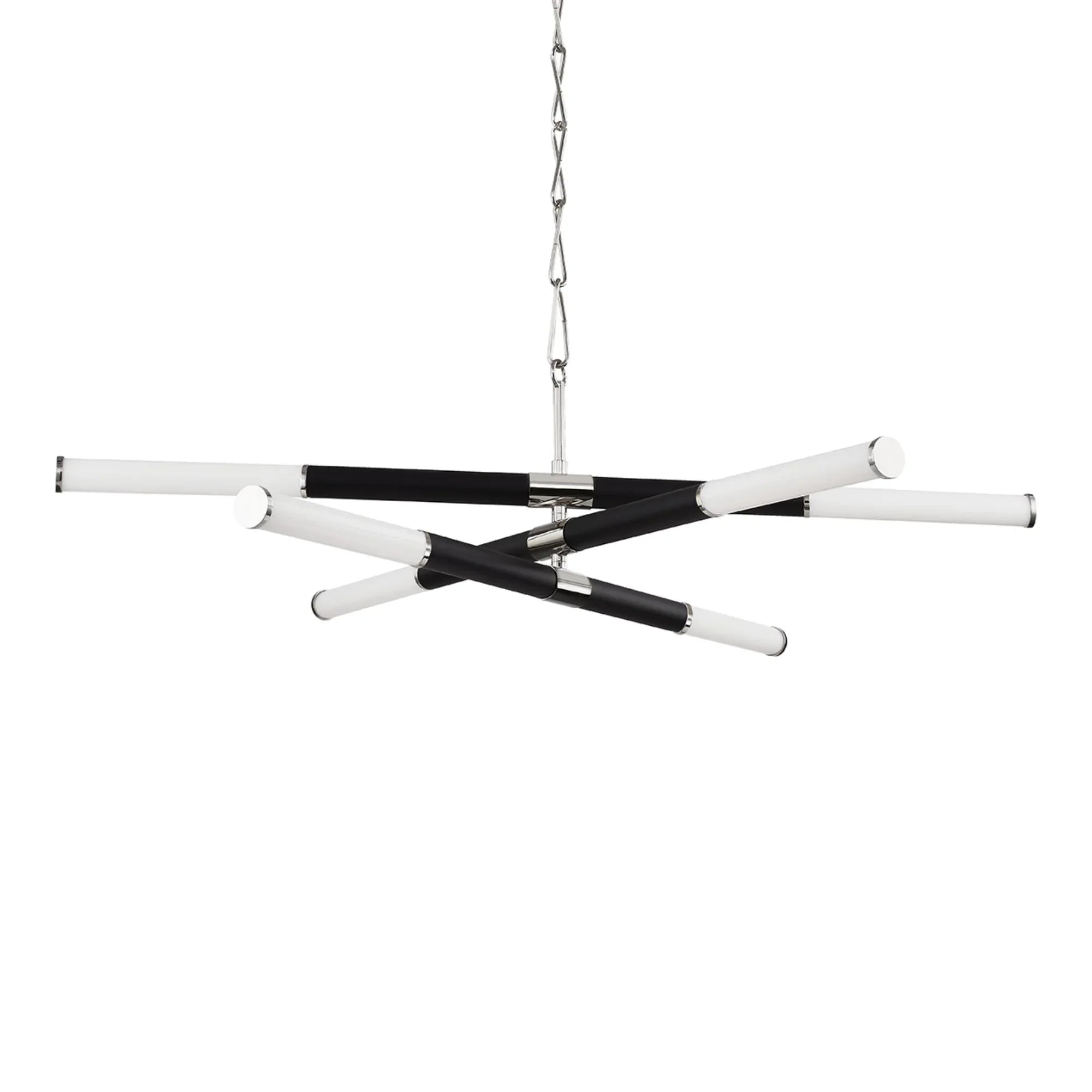 Huntington 60" LED Chandelier, Polished Nickel/Black Finish