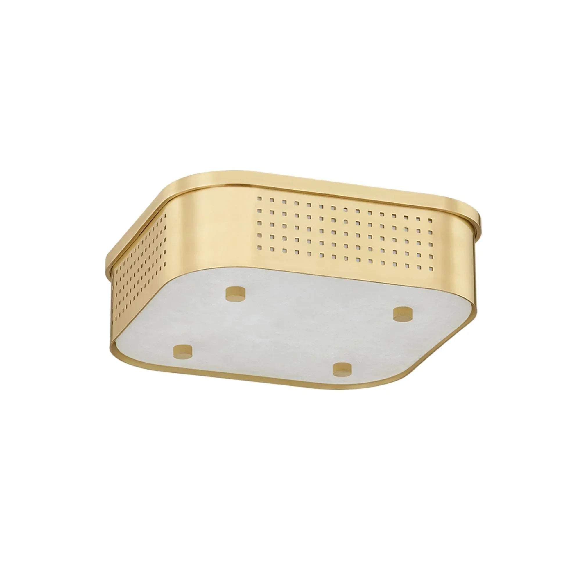 Madison Square 13" LED Flush Mount, Aged Brass Finish