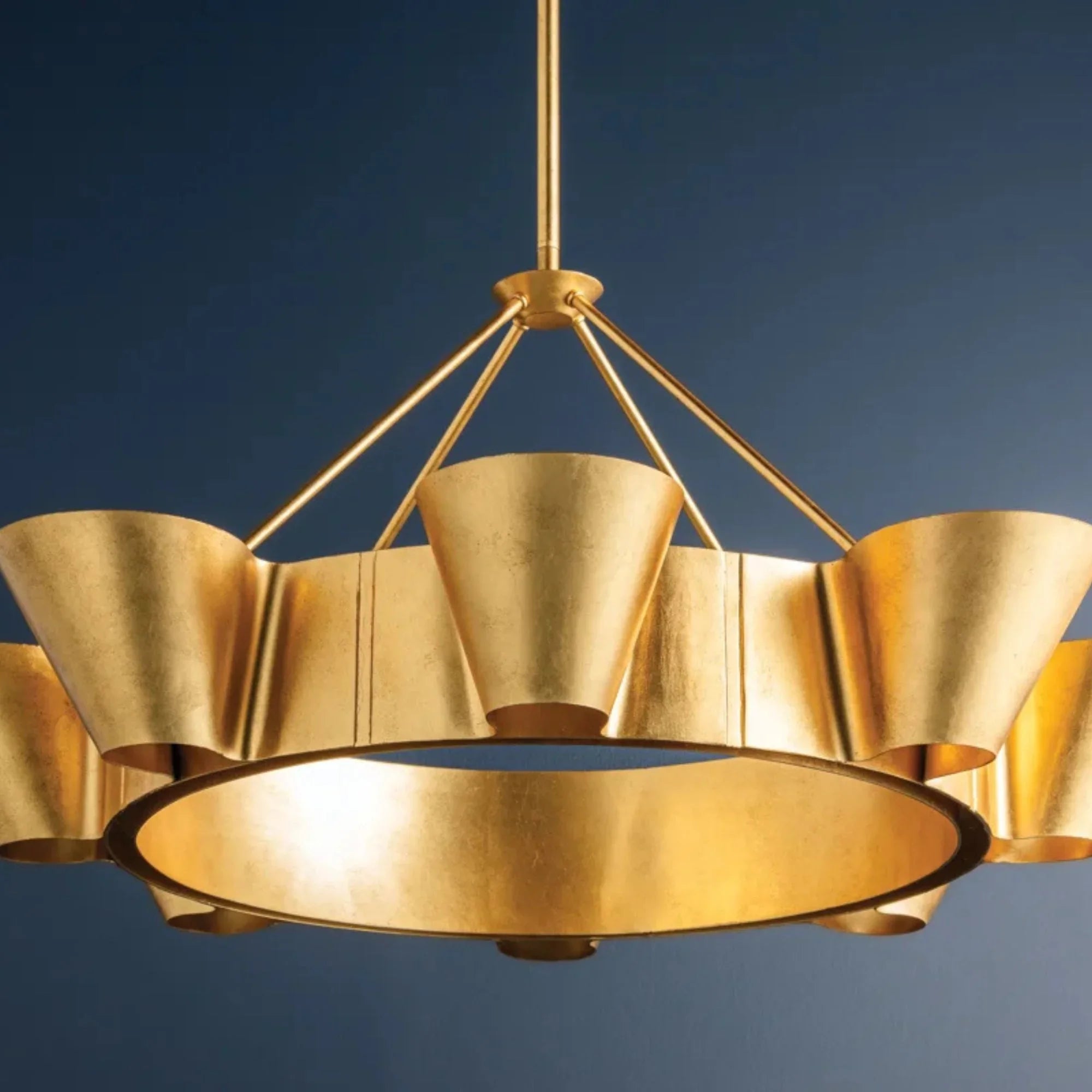 Reeve 38" 8-Light Chandelier, Vintage Gold Leaf Finish