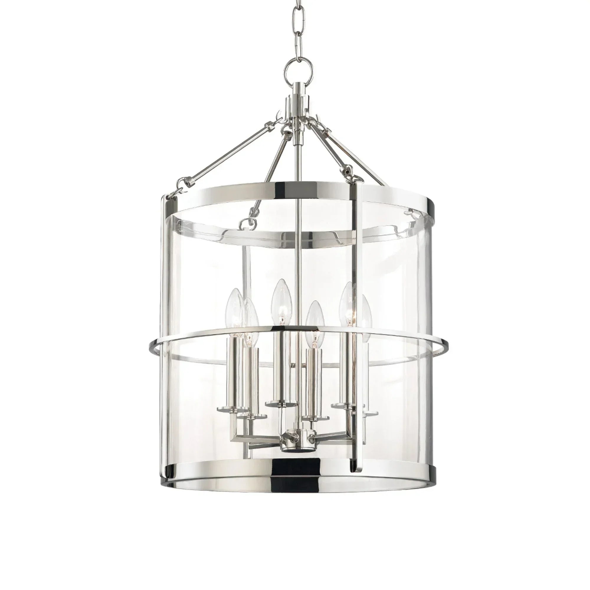 Ren 25" 6-Light Lantern, Polished Nickel Finish