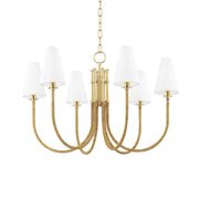 Ripley 32" 6-Light Chandelier, Aged Brass Finish