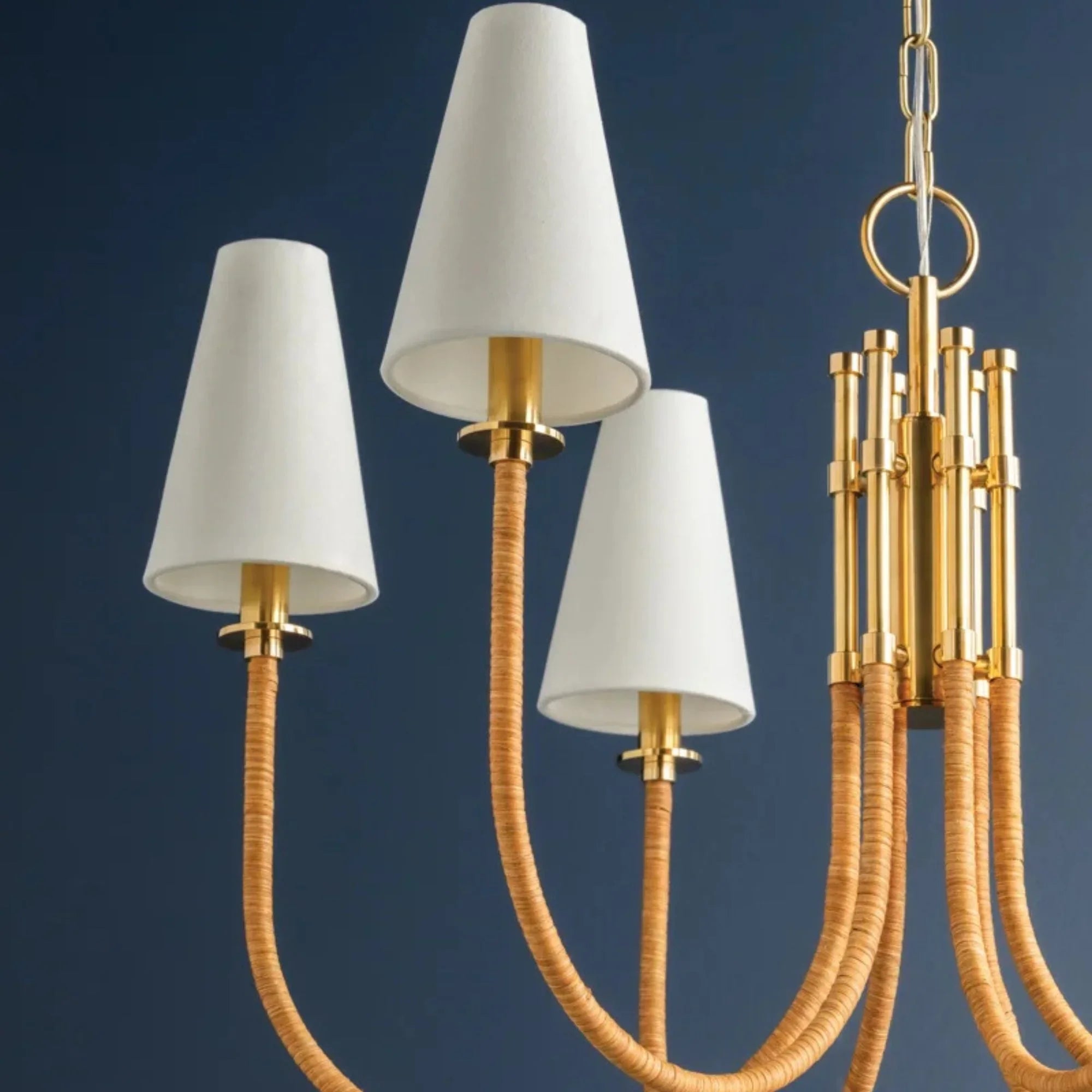 Ripley 32" 6-Light Chandelier, Aged Brass Finish