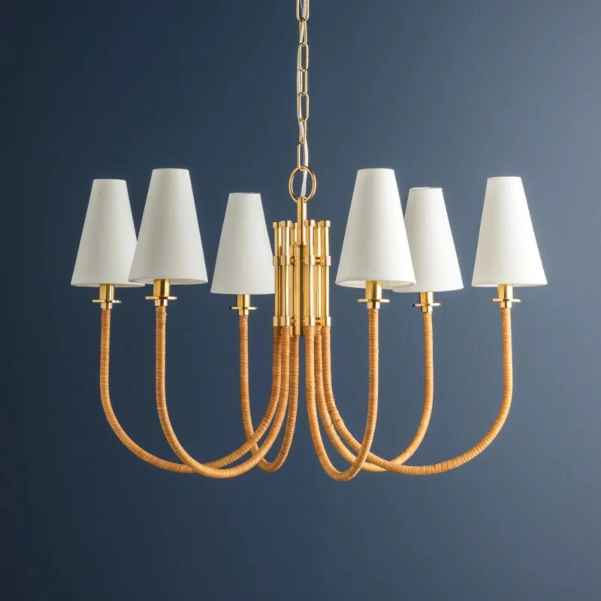 Ripley 32" 6-Light Chandelier, Aged Brass Finish