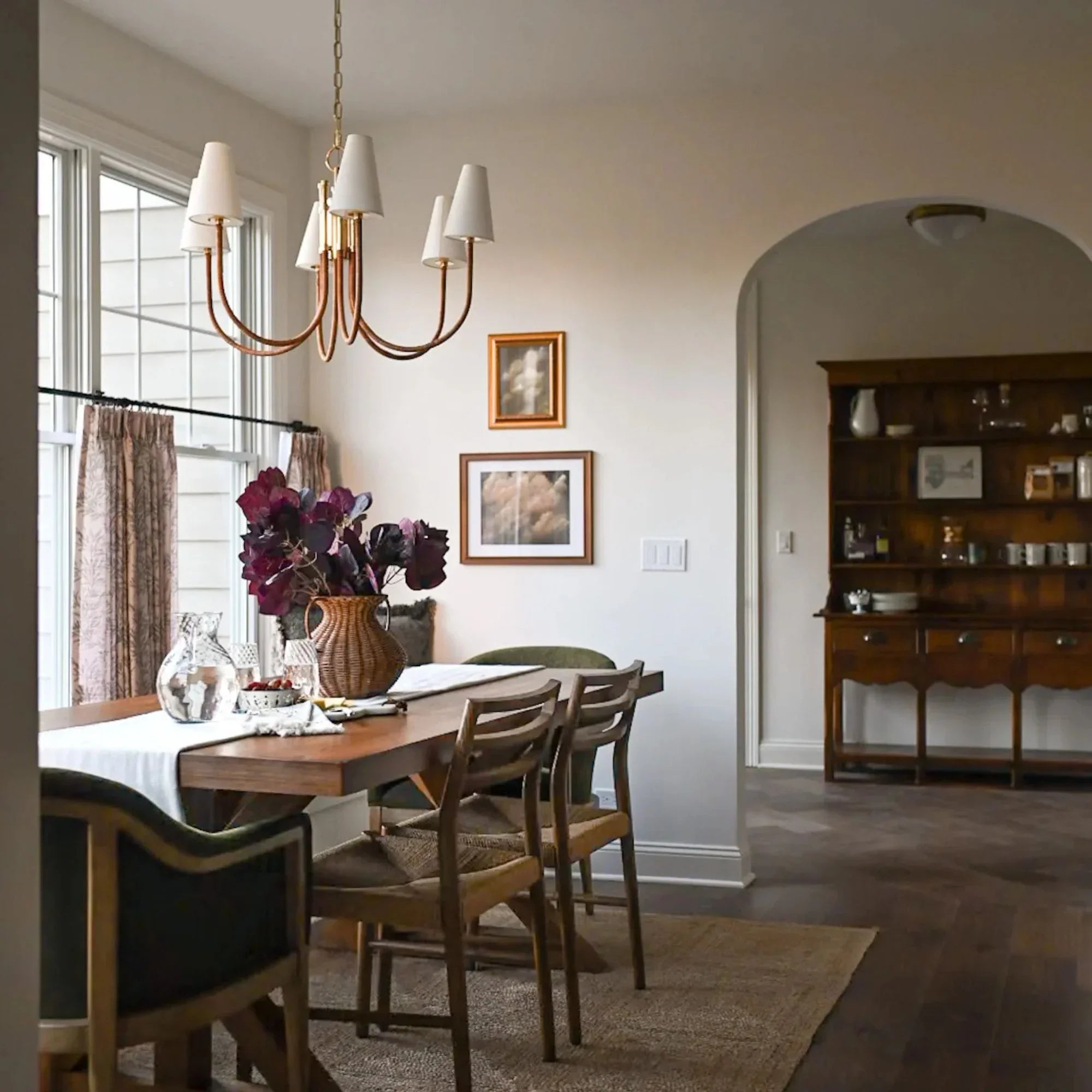 Ripley 32" 6-Light Chandelier, Aged Brass Finish