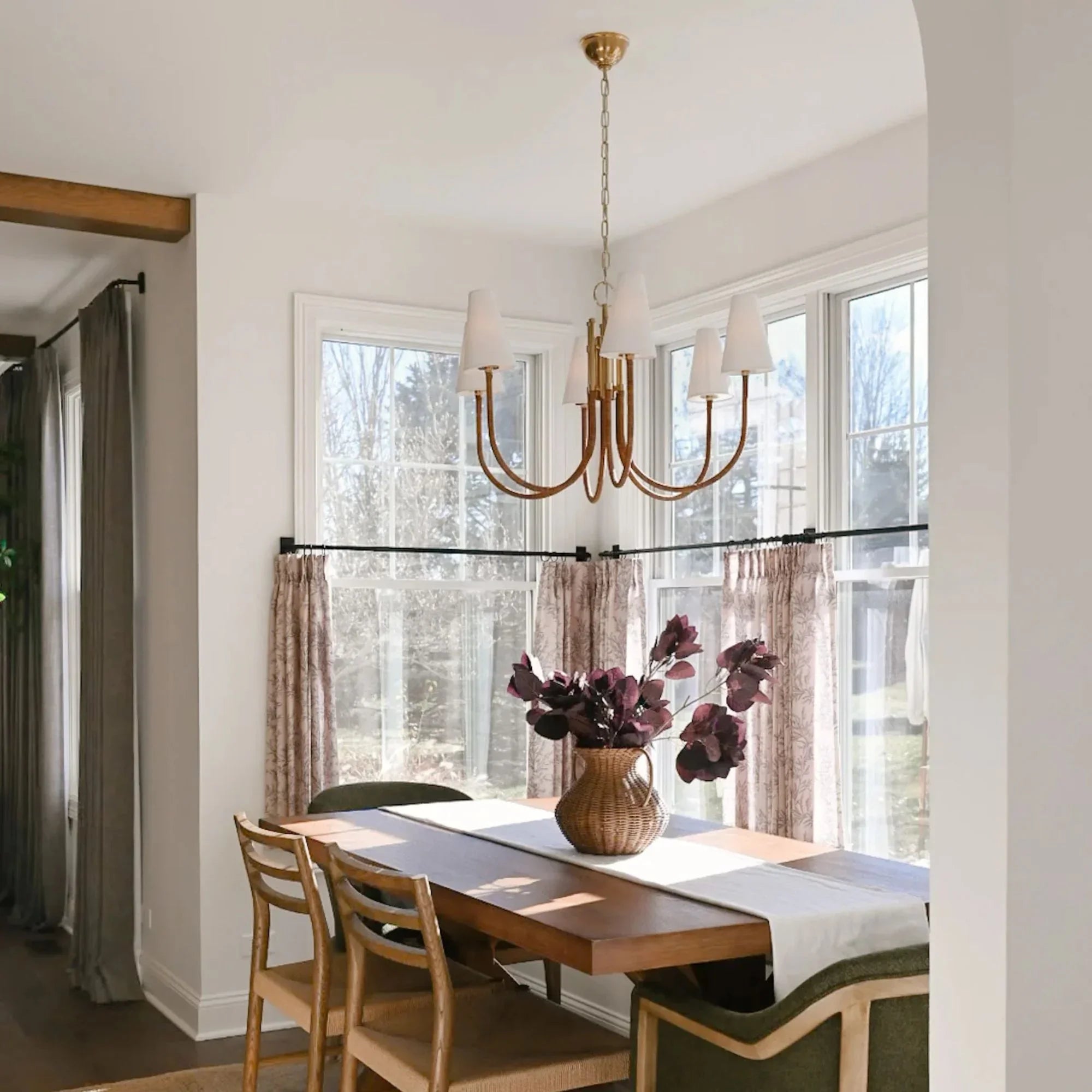 Ripley 32" 6-Light Chandelier, Aged Brass Finish