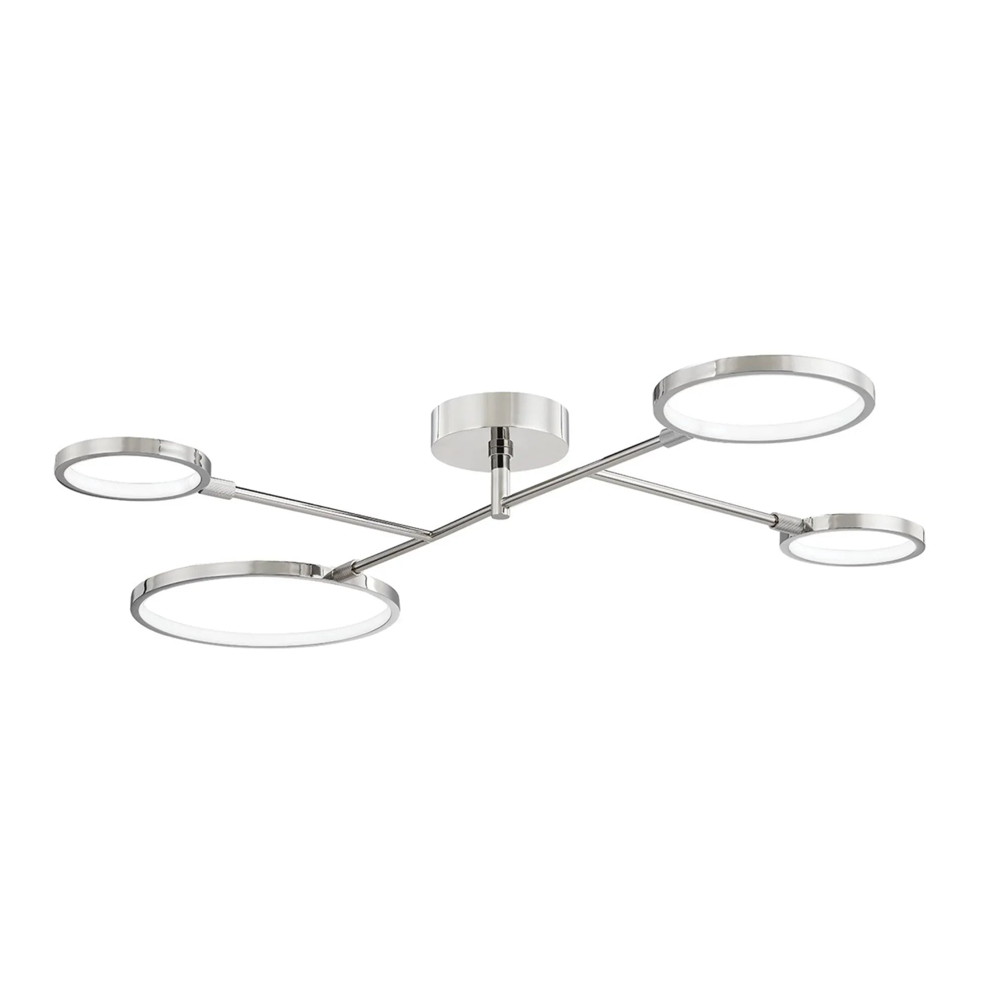 Saturn 43" LED Semi Flush Mount, Polished Nickel Finish