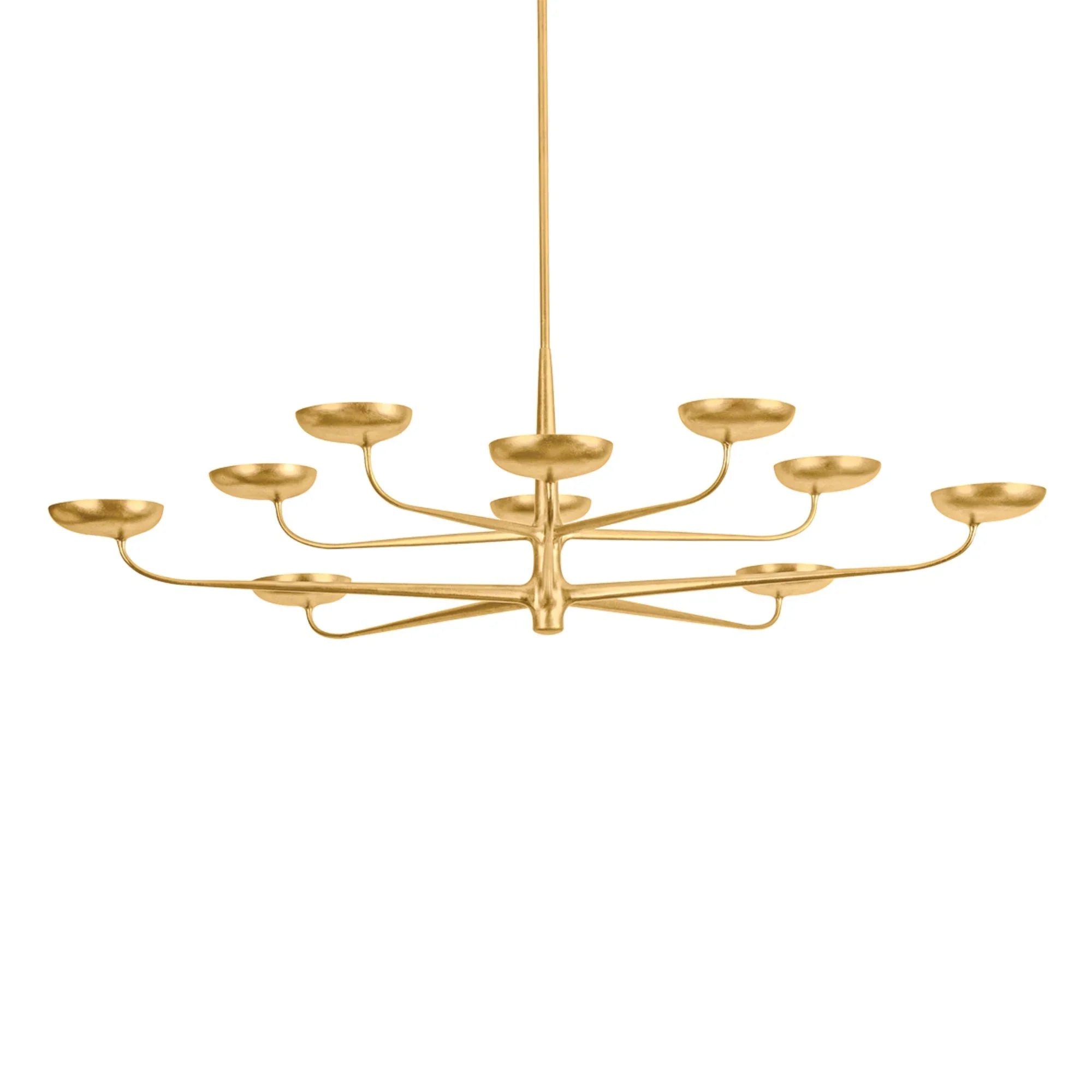Taormina 63" LED Chandelier, Vintage Gold Leaf Finish