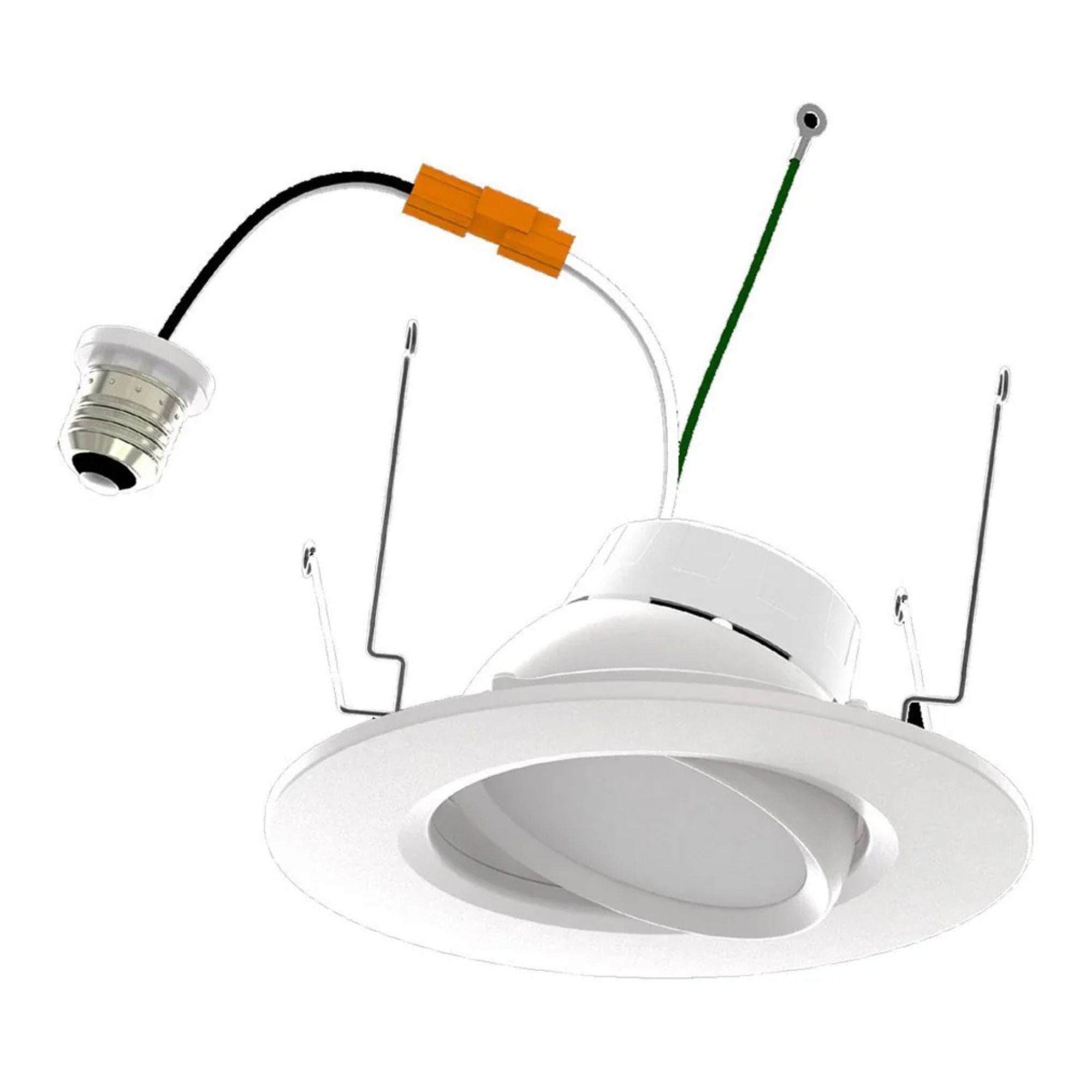 Aviva 6" Gimbal LED Recessed Can Light, 1100 Lumens, 5CCT, White Trim