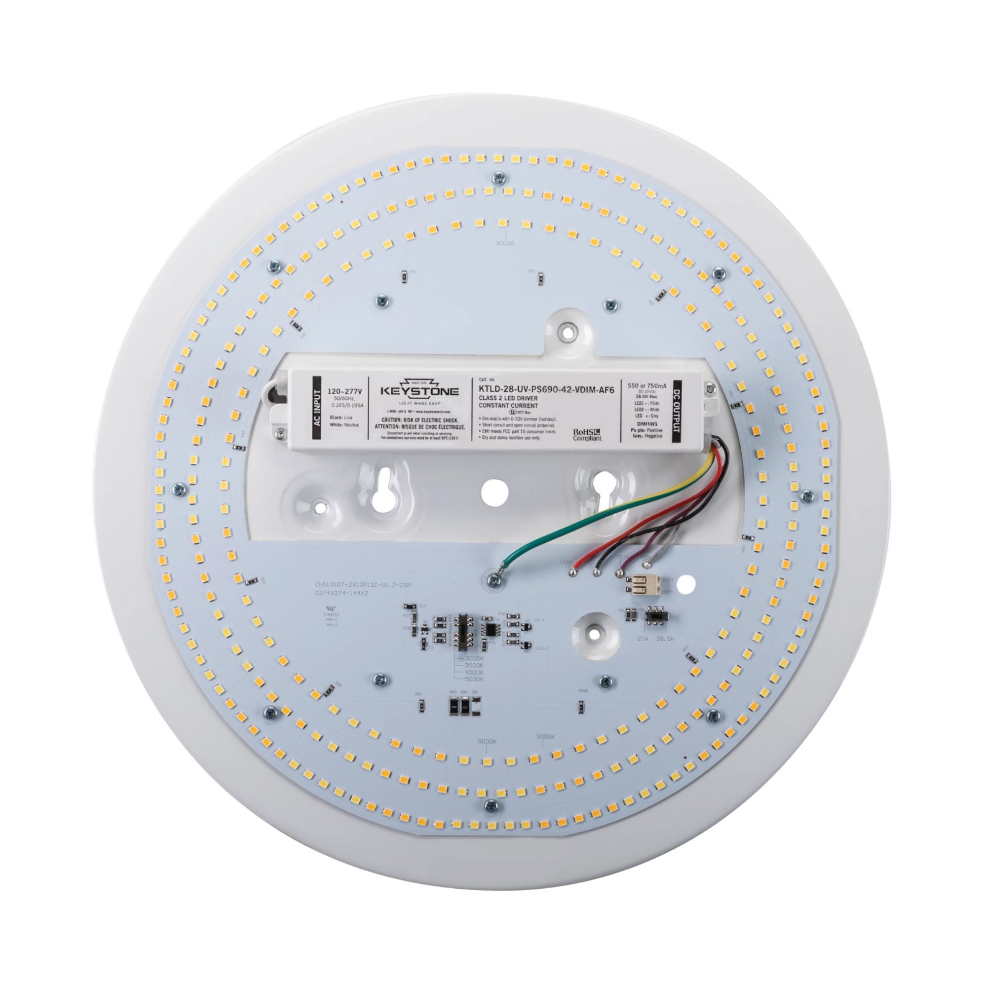 13" Round Flush Mount LED Retrofit Kit, 4200lm, Selectable CCT, 120-277V