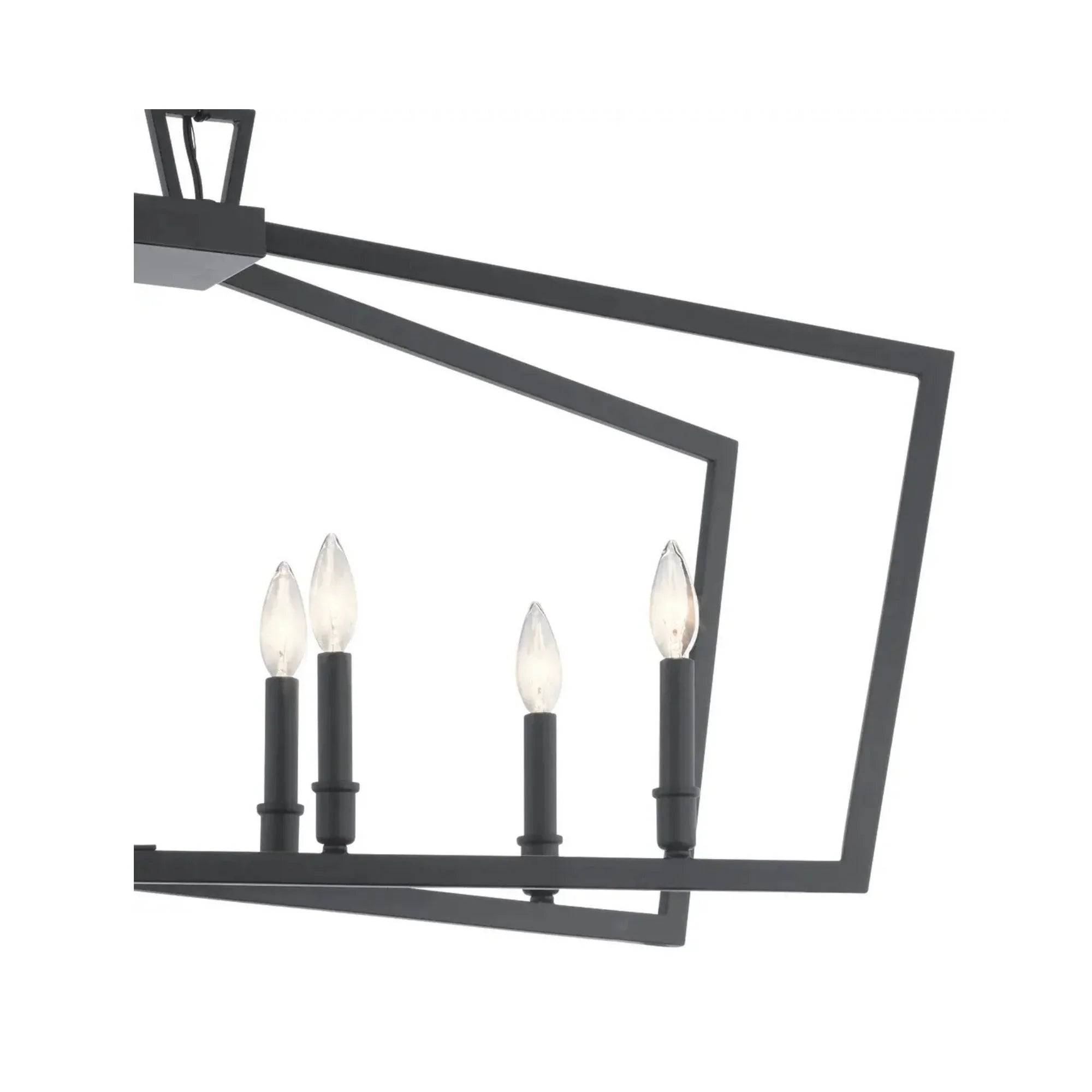 Abbotswell 42" 8-Light Linear Chandelier, Black Finish