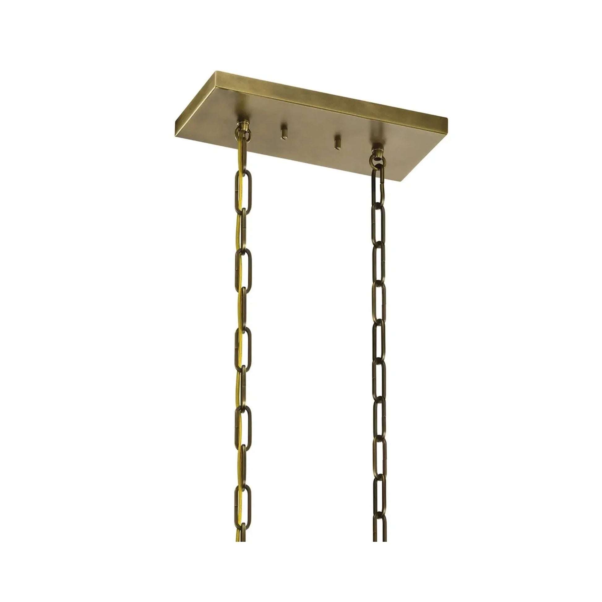 Abbotswell 42" 8-Light Linear Chandelier, Natural Brass Finish - Bees Lighting