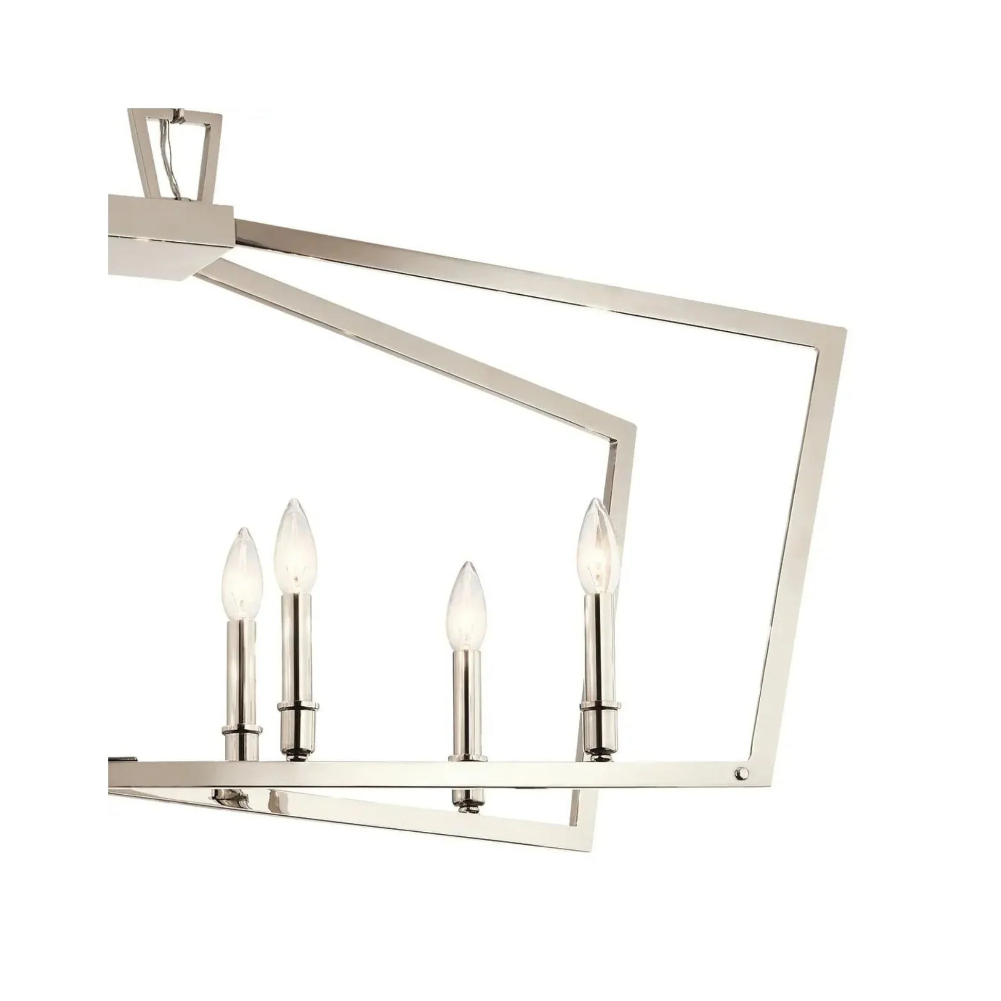 Abbotswell 42" 8-Light Linear Chandelier, Polished Nickel Finish - Bees Lighting