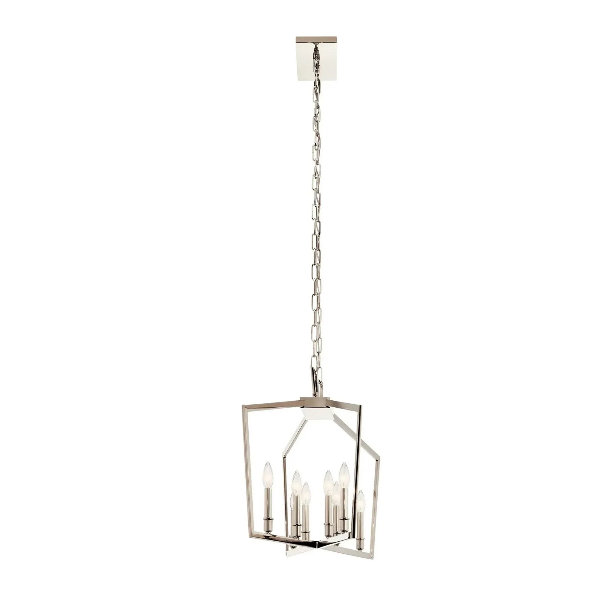 Abbotswell 42" 8-Light Linear Chandelier, Polished Nickel Finish - Bees Lighting