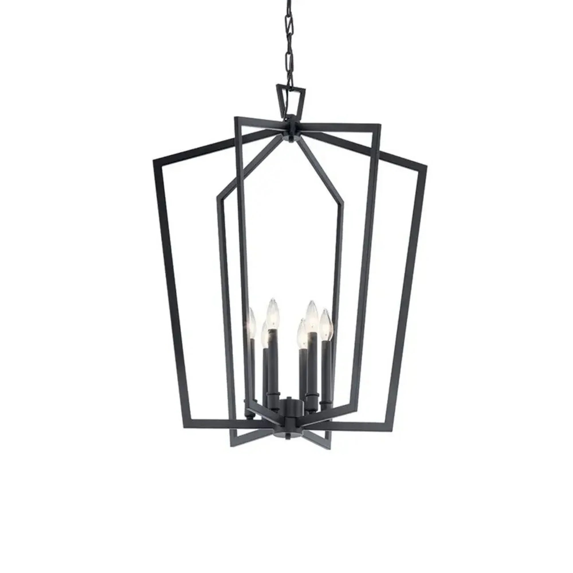 Abbotswell 25" 6-Light Foyer Pendant, Black Finish