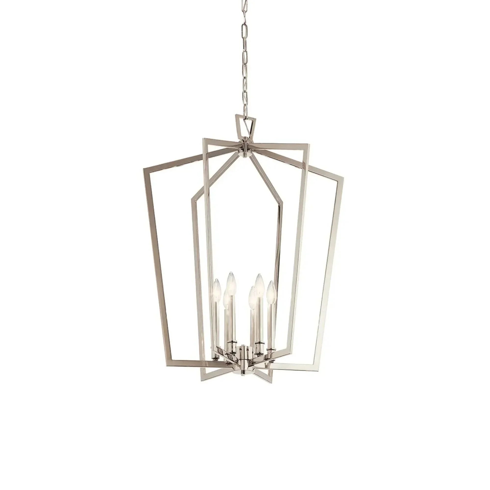 Abbotswell 25" 6-Light Foyer Pendant, Polished Nickel Finish