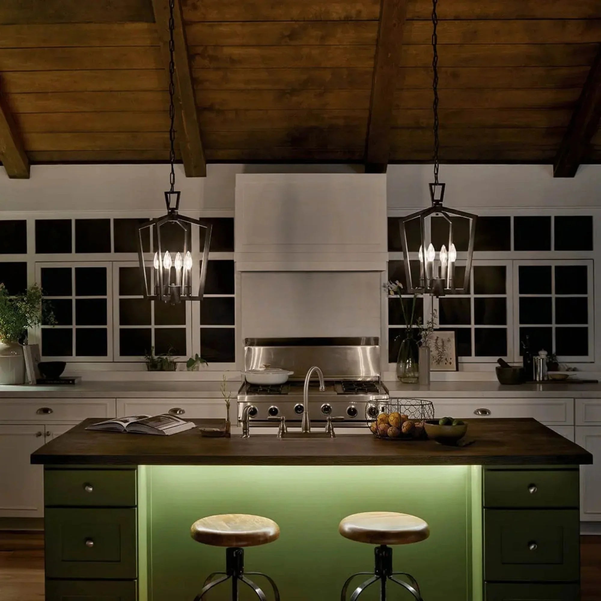 Abbotswell 14" 4-Light Pendant, Natural Brass Finish