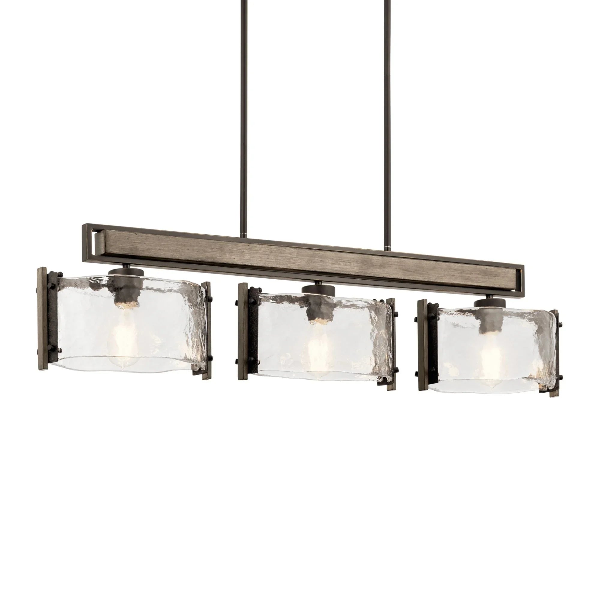 Aberdeen 42" 3-Light Linear Chandelier, Olde Bronze Finish