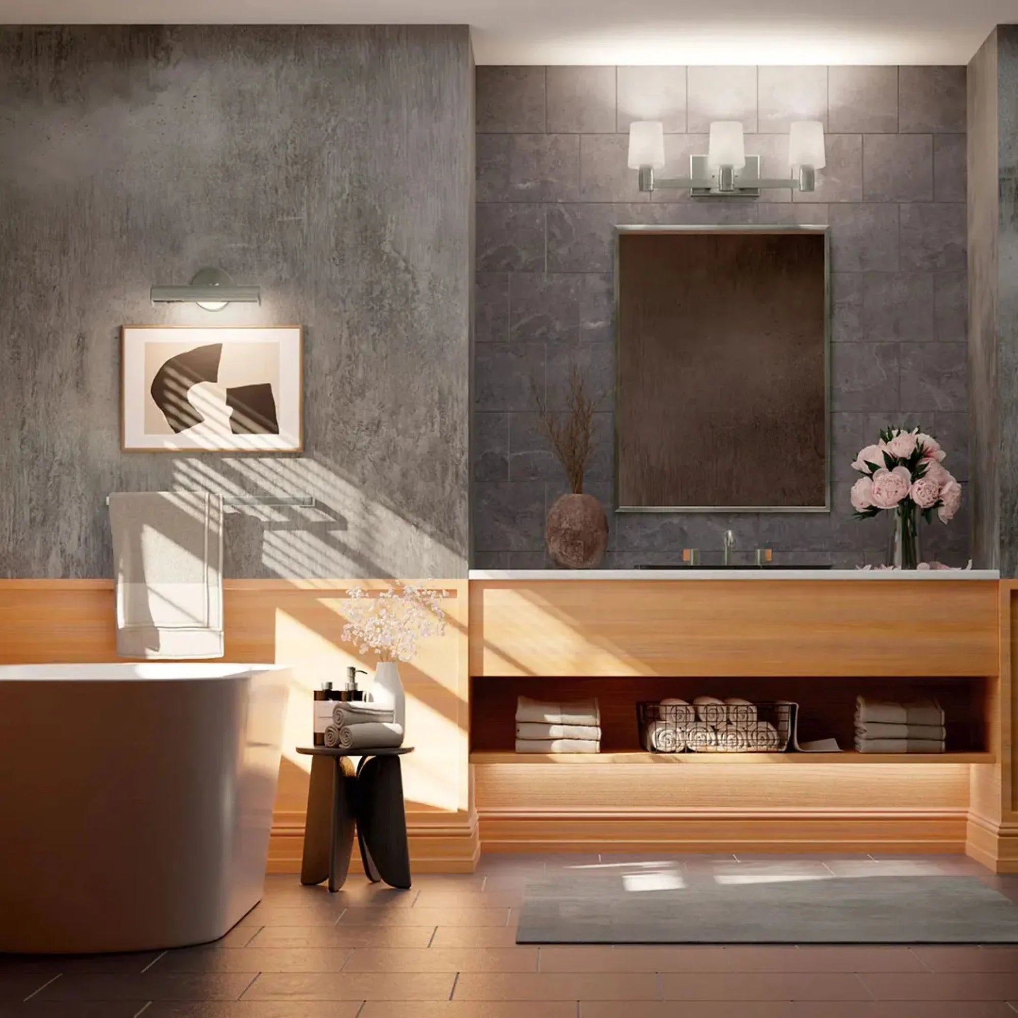 Adani 24" 3-Light Vanity Light, Champagne Bronze Finish