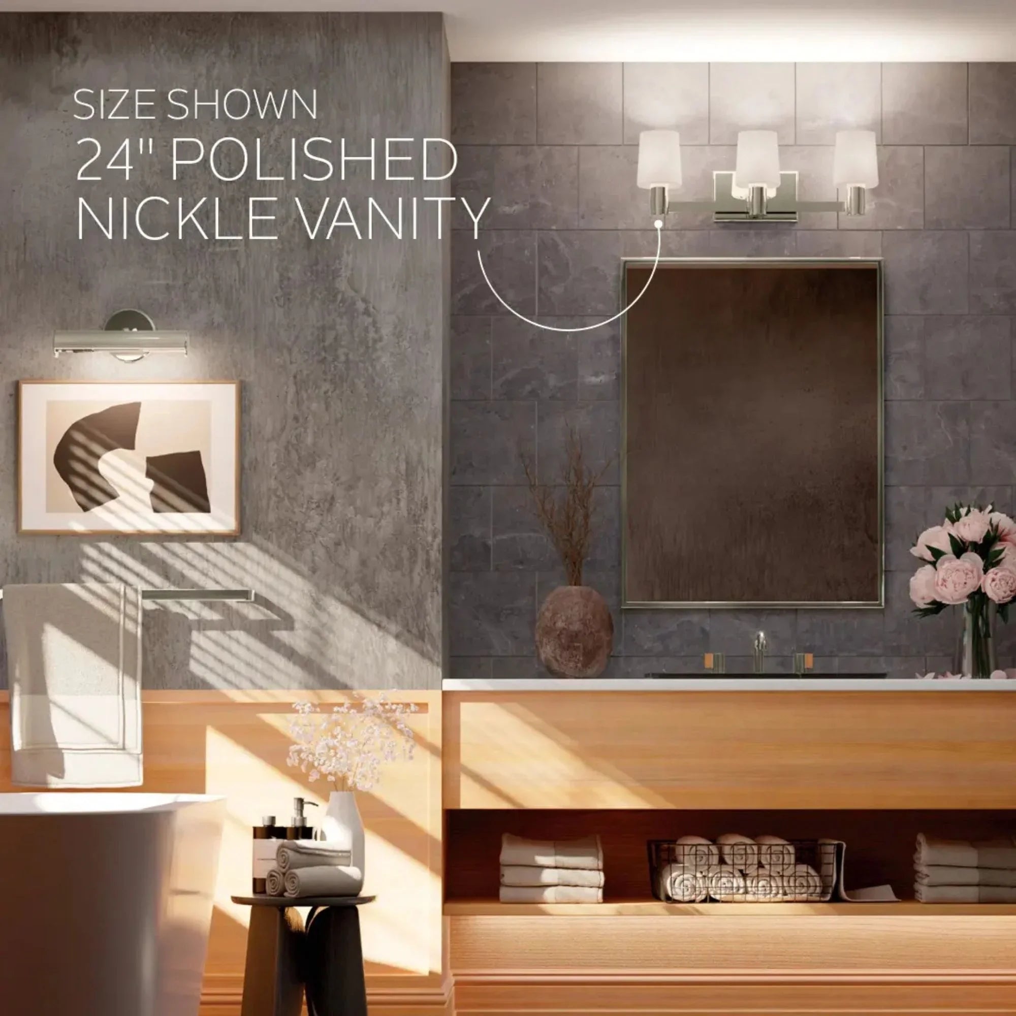 Adani 30" 4-Light Vanity Light, Polished Nickel Finish