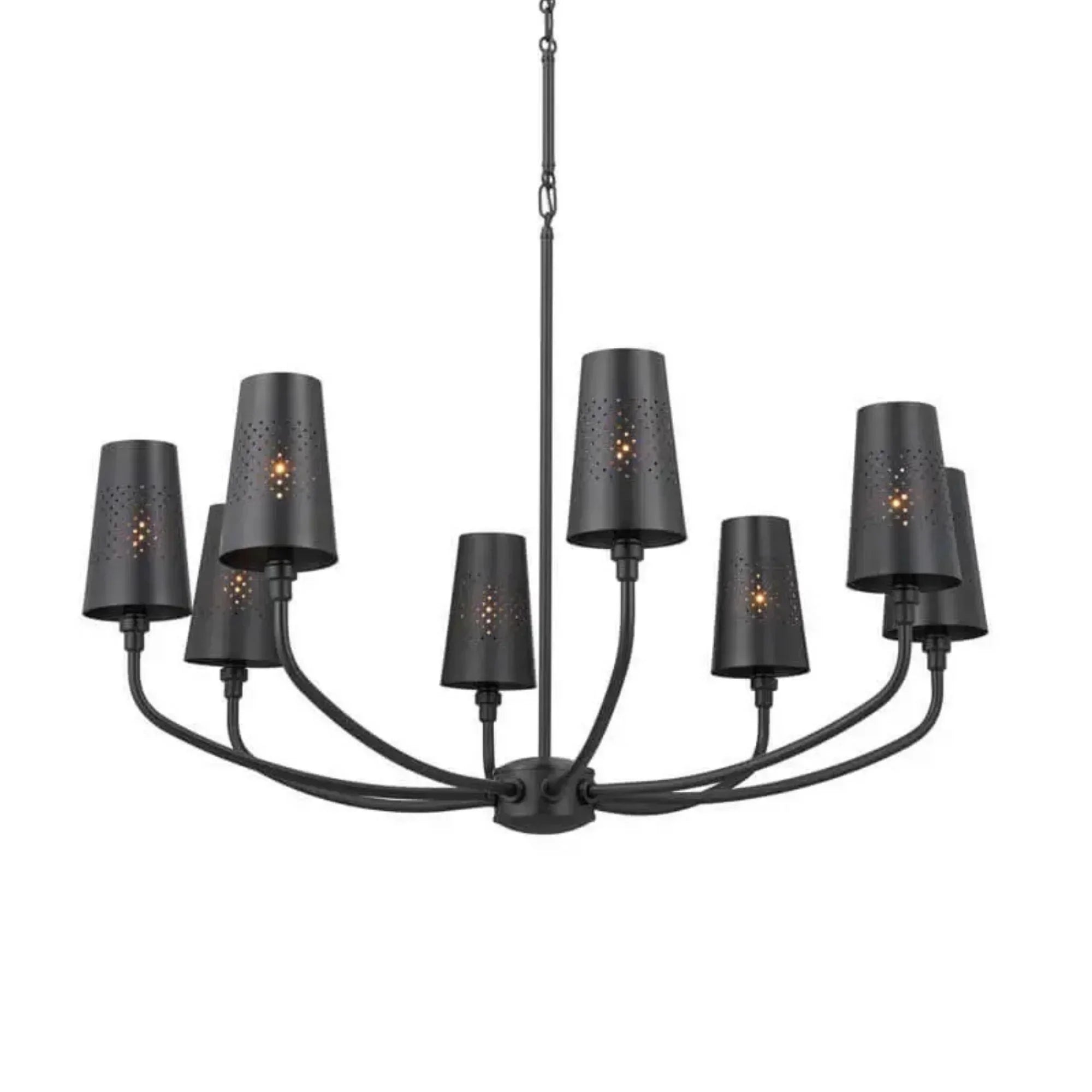Adeena 37" 8-Light Chandelier, Black Finish