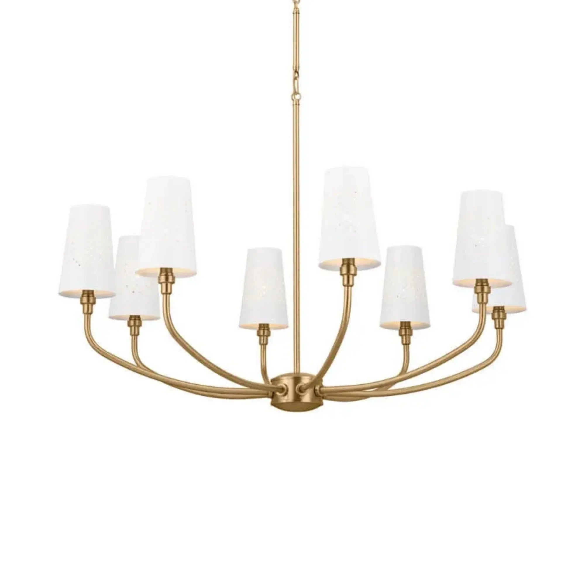 Adeena 37" 8-Light Chandelier, Brushed Natural Brass Finish