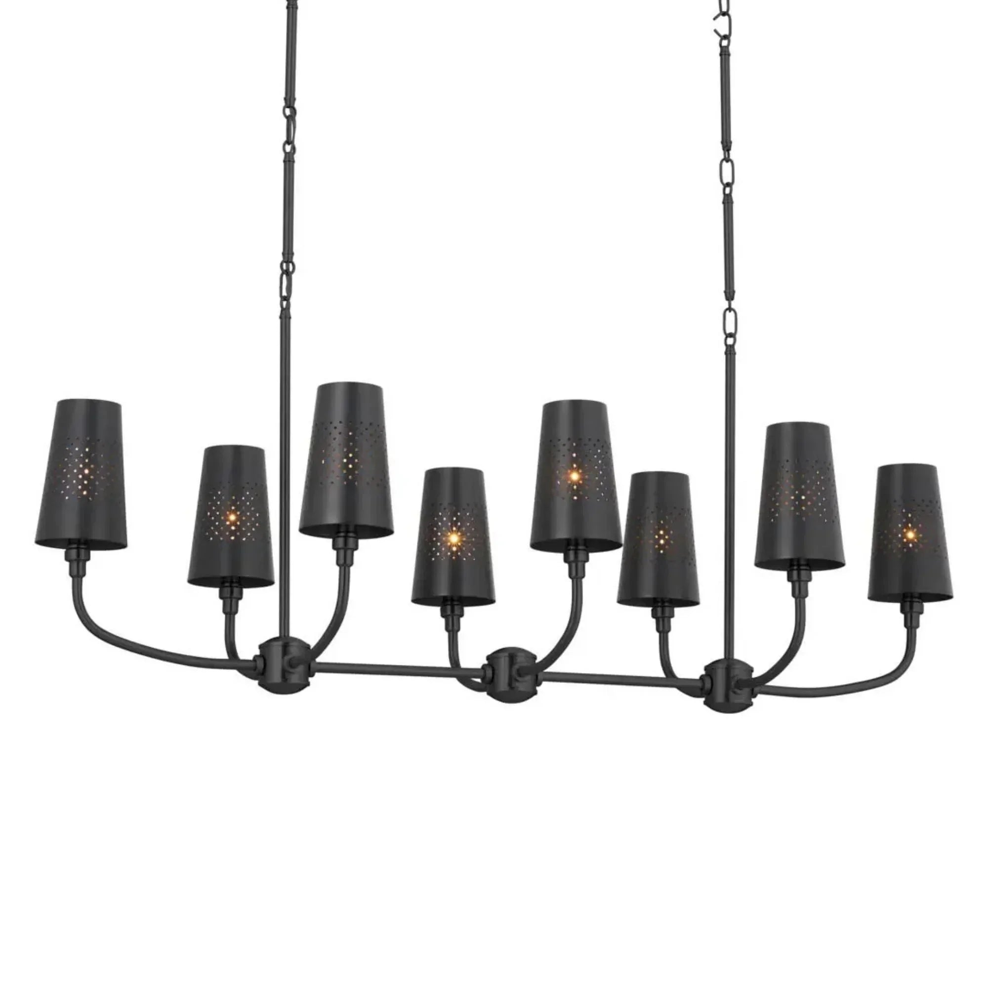 Adeena 47" 8-Light Linear Chandelier, Black Finish