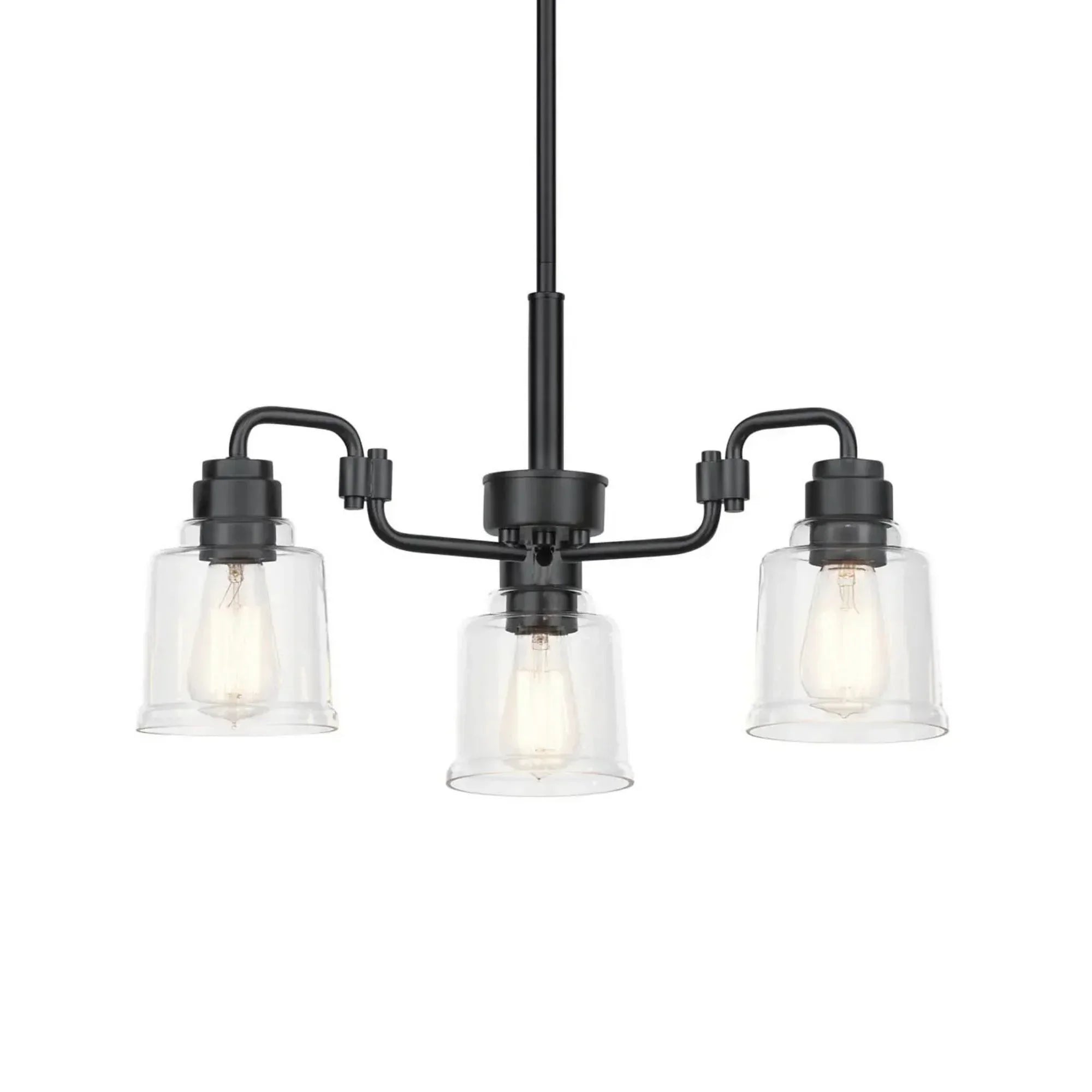 Aivian 23" 3-Light Chandelier, Black Finish