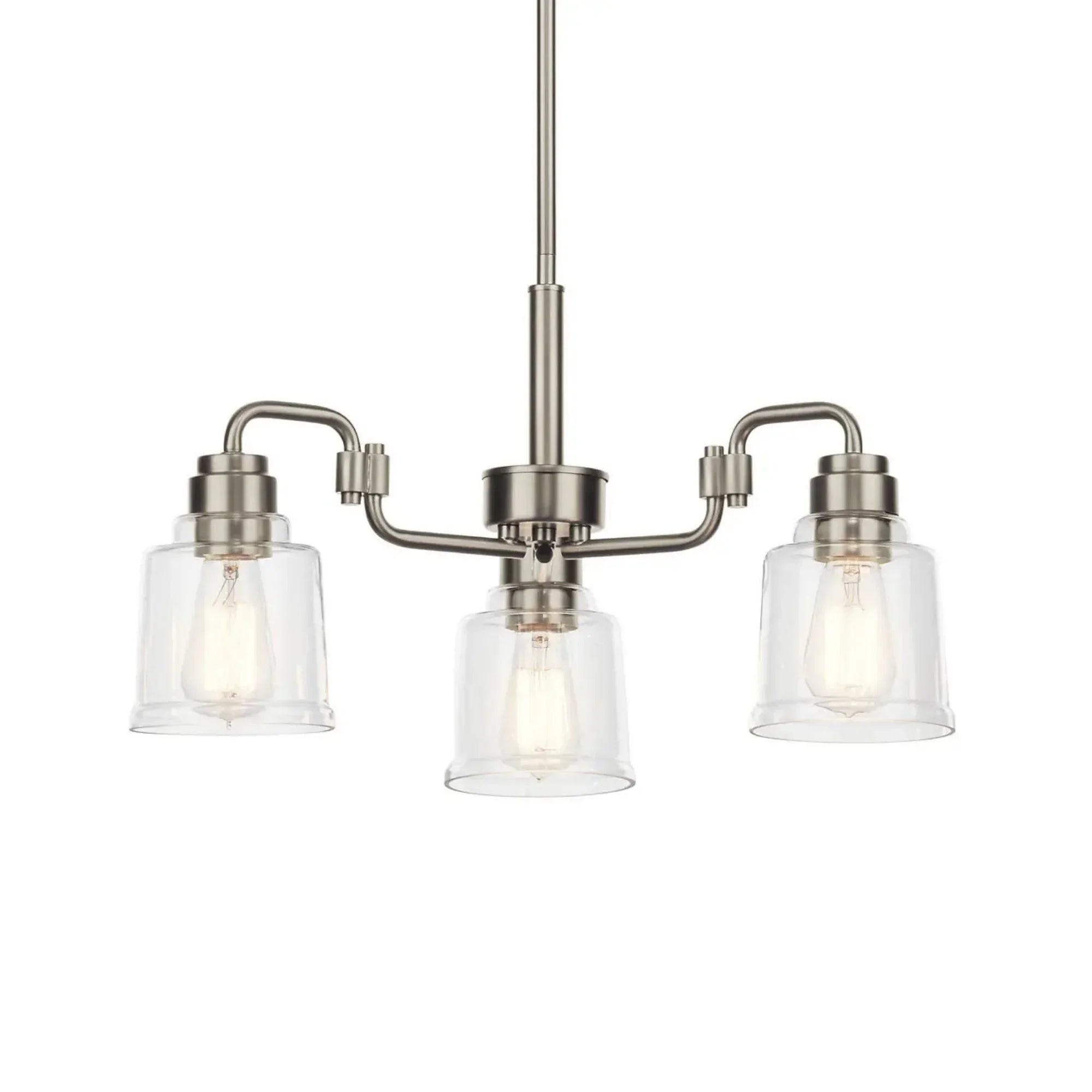 Aivian 23" 3-Light Chandelier, Nickel Textured Finish