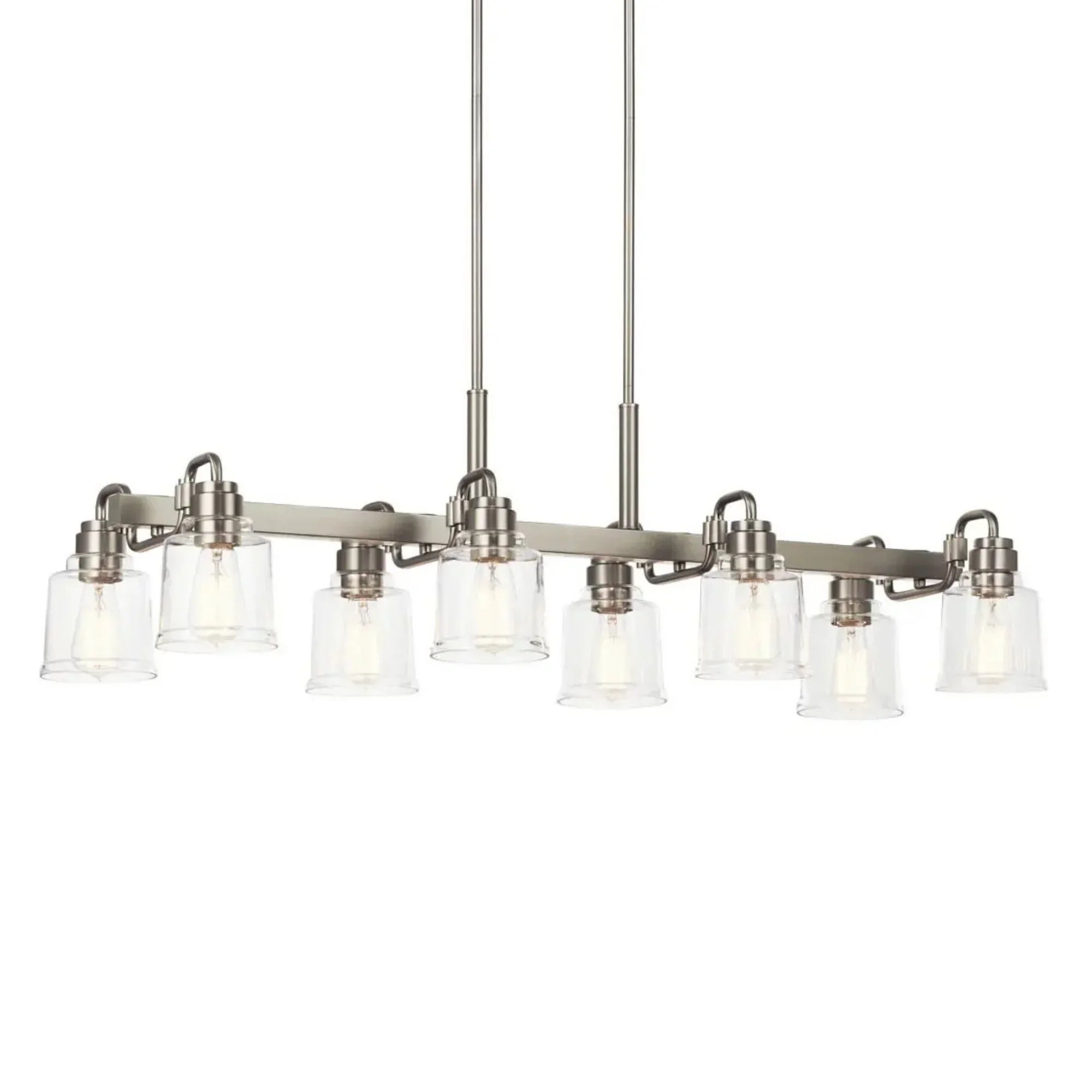 Aivian 42" 8-Light Linear Chandelier, Nickel Textured Finish