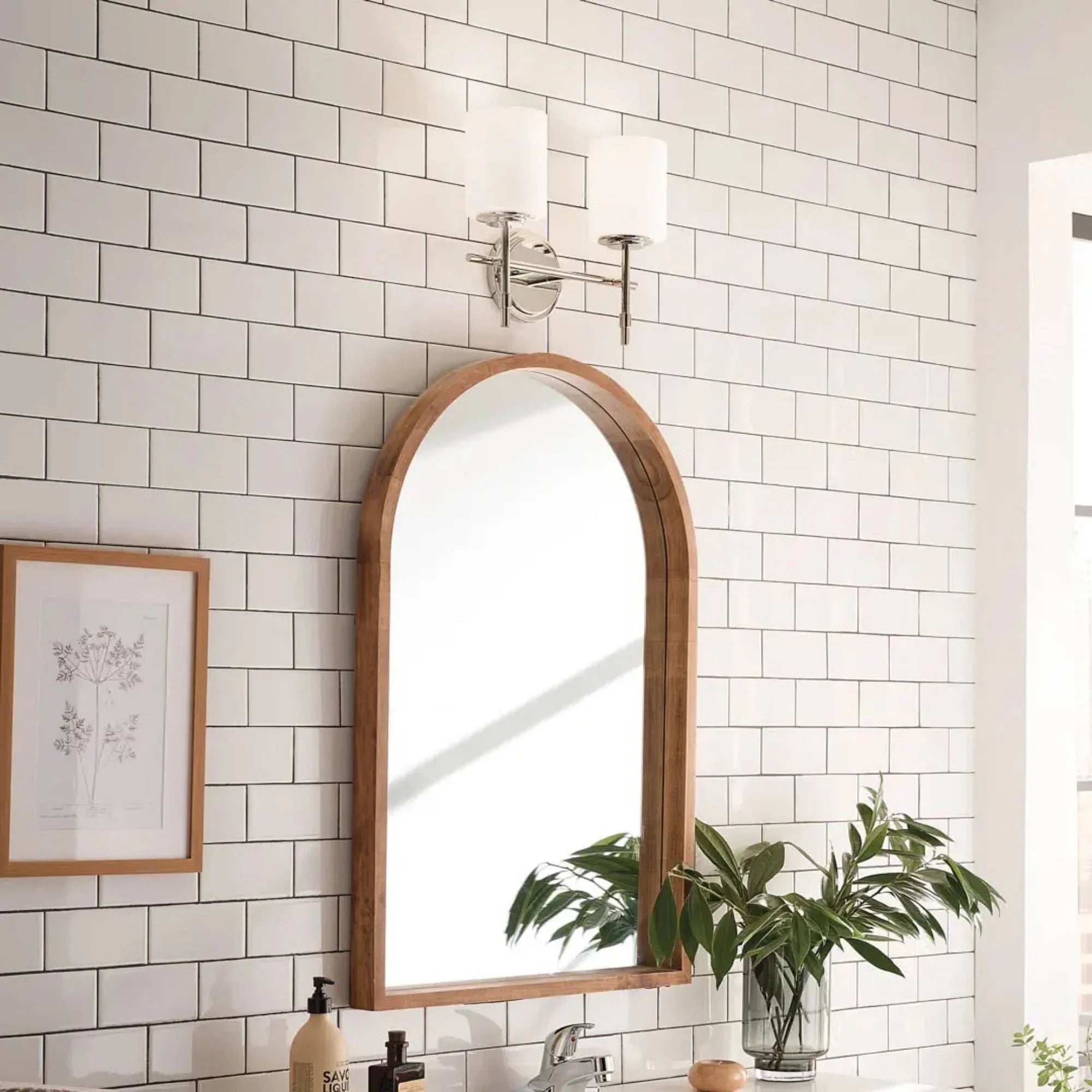 Ali 14" 2-Light Bath Vanity Light, Polished Nickel Finish - Bees Lighting