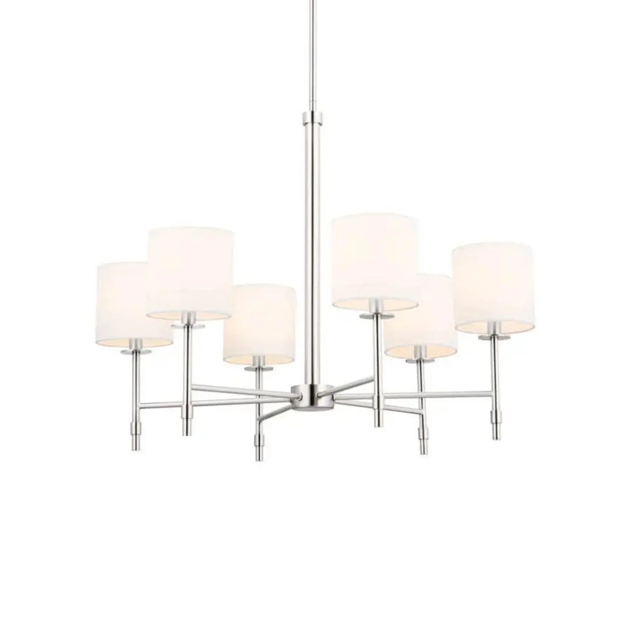 Ali 28" 6-Light Chandelier, Polished Nickel Finish