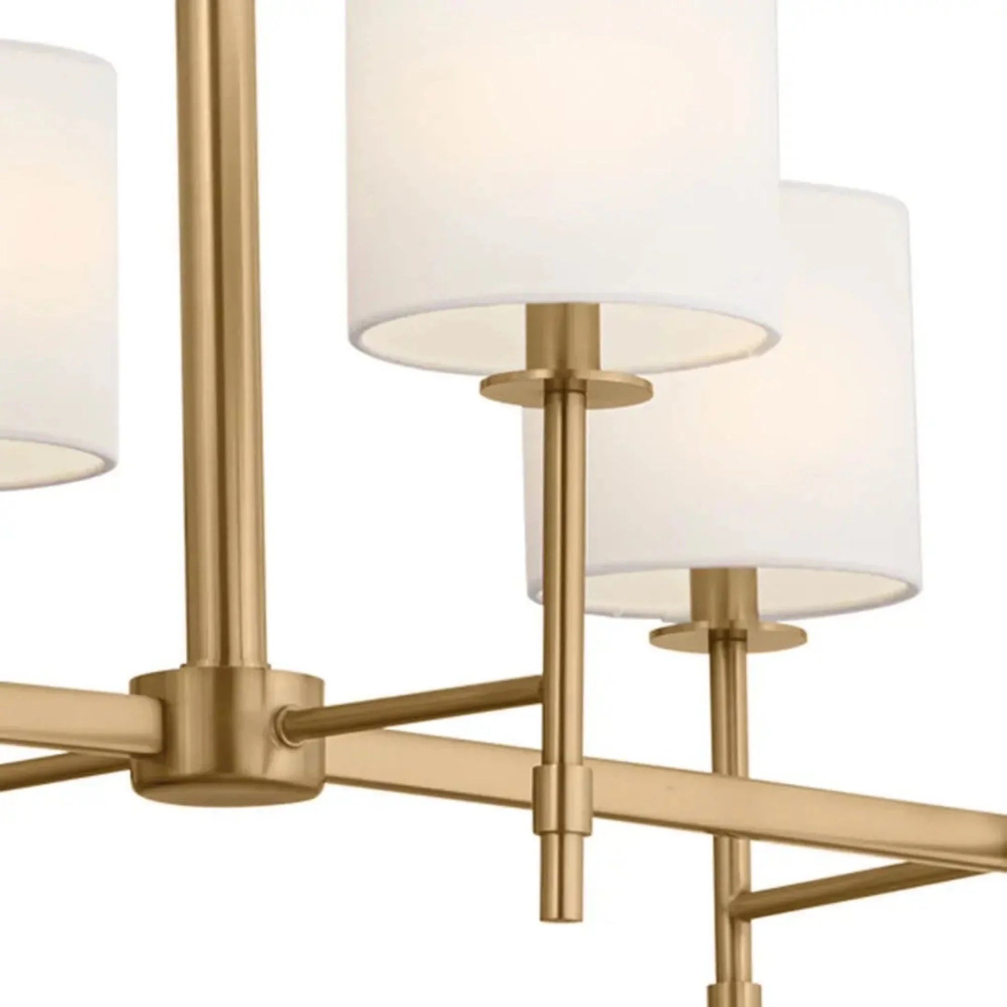 Ali 57" 10-Light Linear Chandelier, Brushed Natural Brass Finish