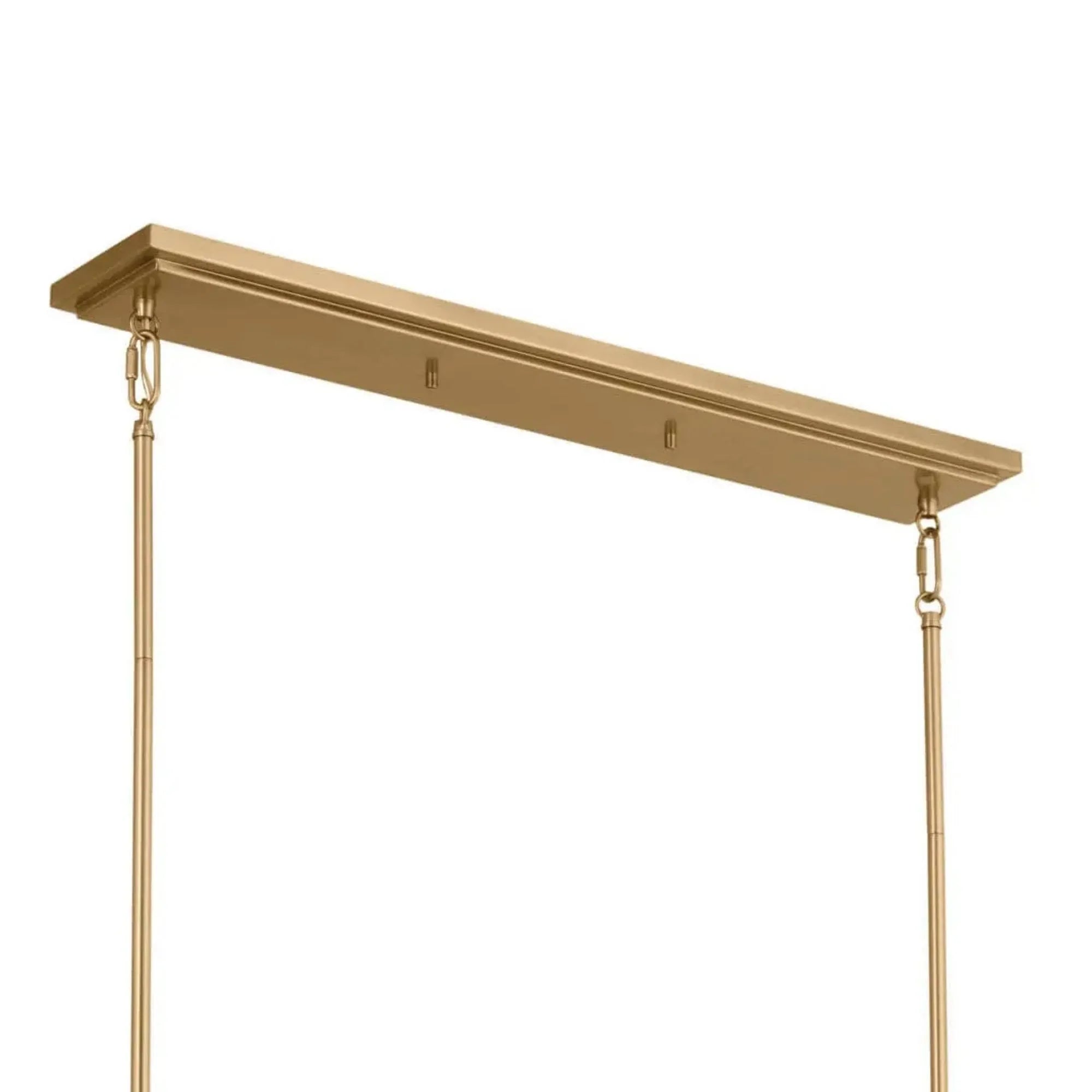 Ali 57" 10-Light Linear Chandelier, Brushed Natural Brass Finish