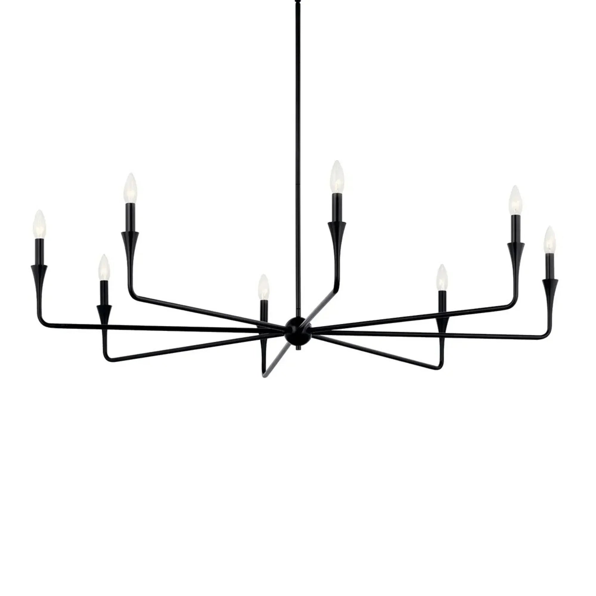 Alvaro 50" 8-Light Chandelier, Black Finish